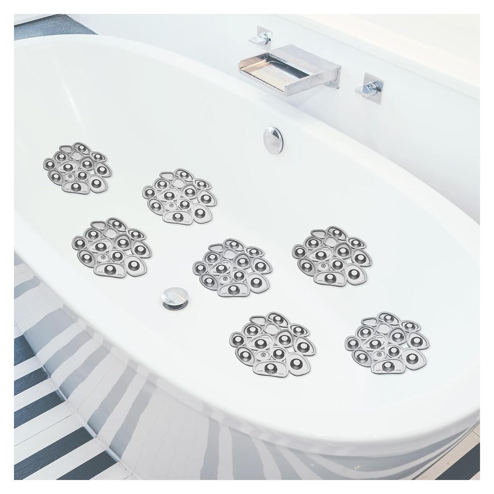 Riakrum 12 Contadores Antideslizantes para Baño Gris 12x12.5cm