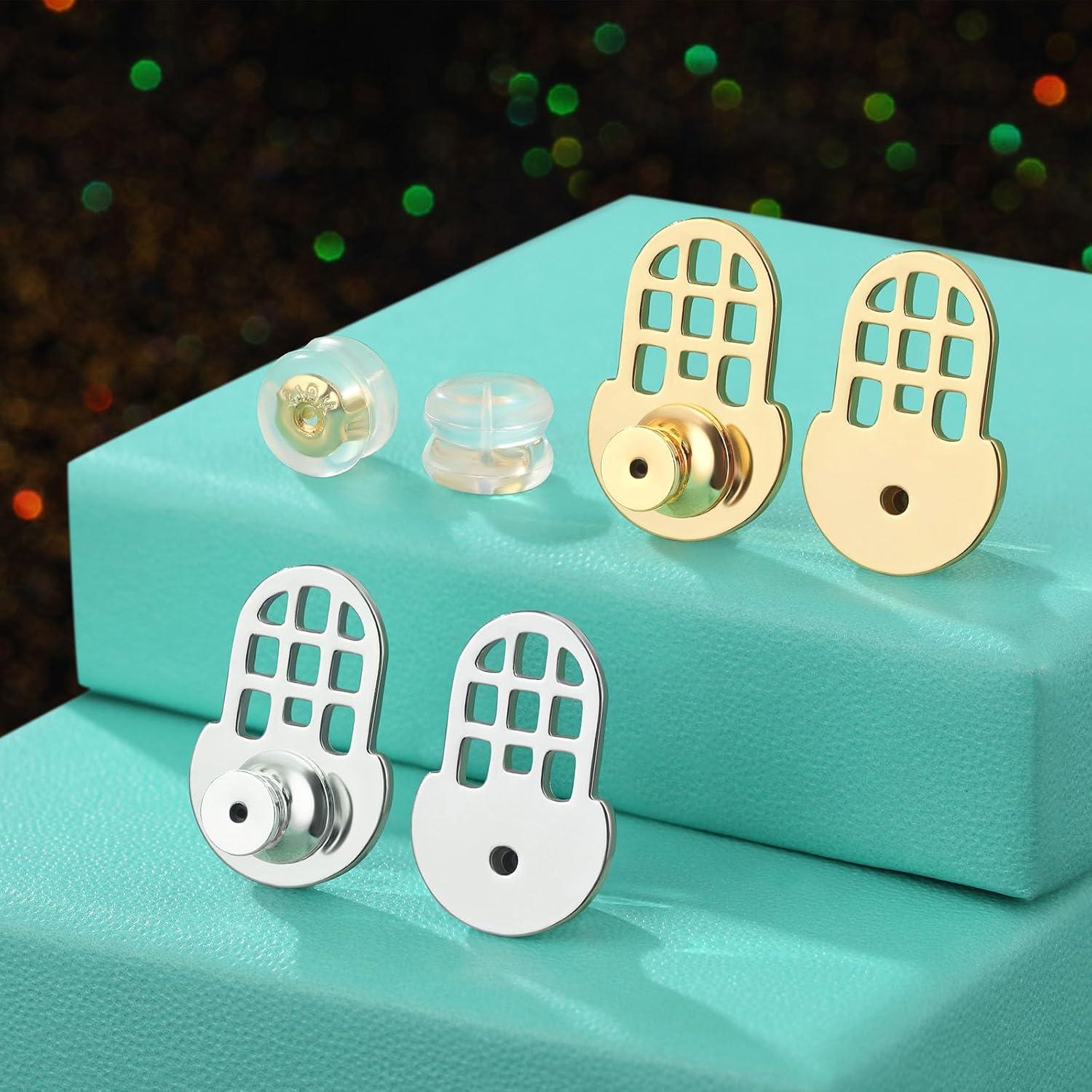 Respaldos de Aretes Hazifes 12mm Baño de Oro 6 Pcs Multicolor