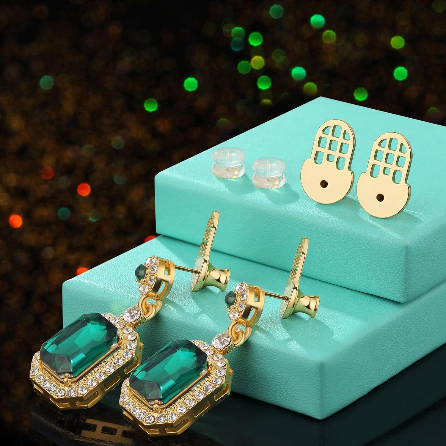 Respaldos de Aretes Hazifes 12mm Baño de Oro 6 Pcs Multicolor