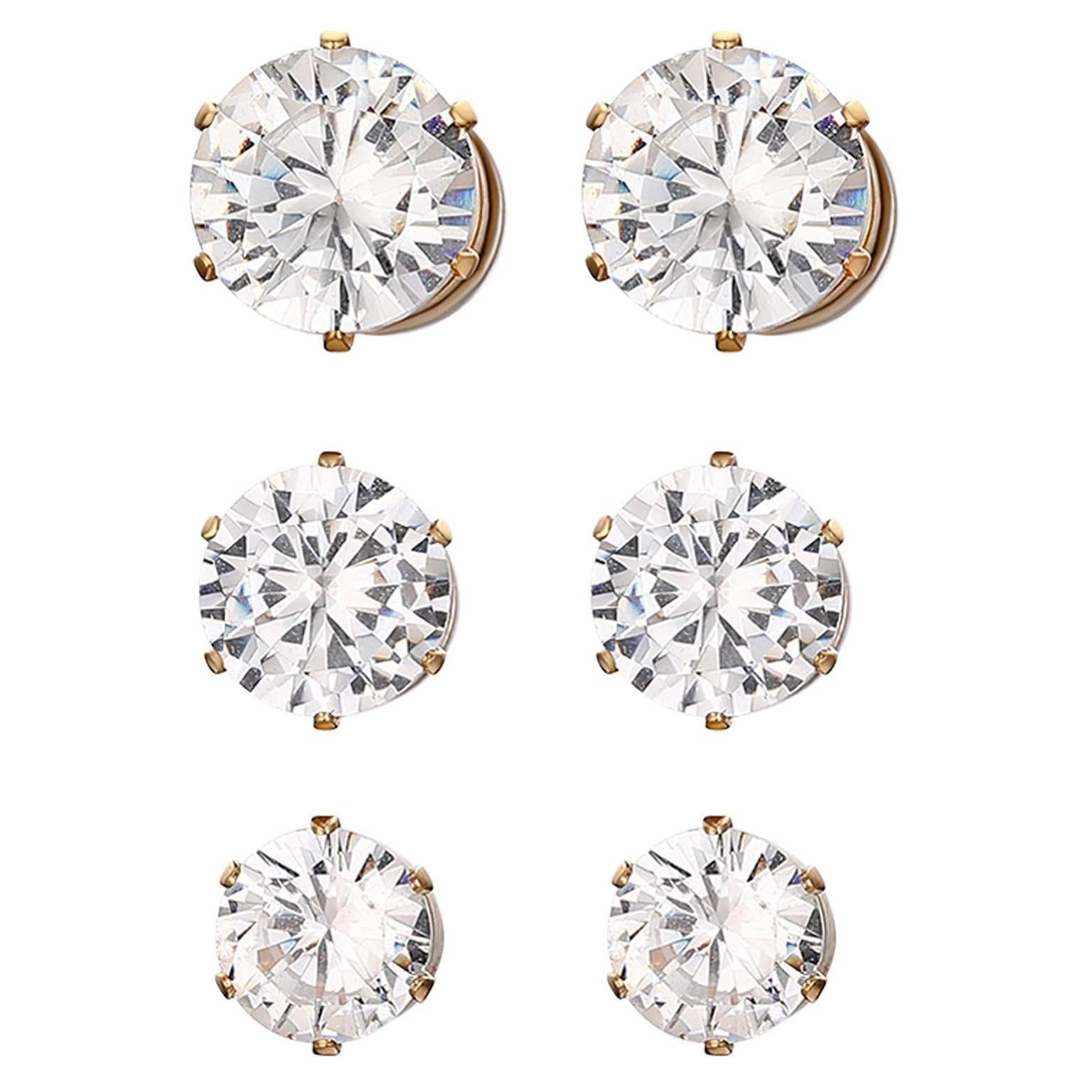 Pendientes Magnéticos Clip On Rofusn Oro 6 Piezas 6-8mm