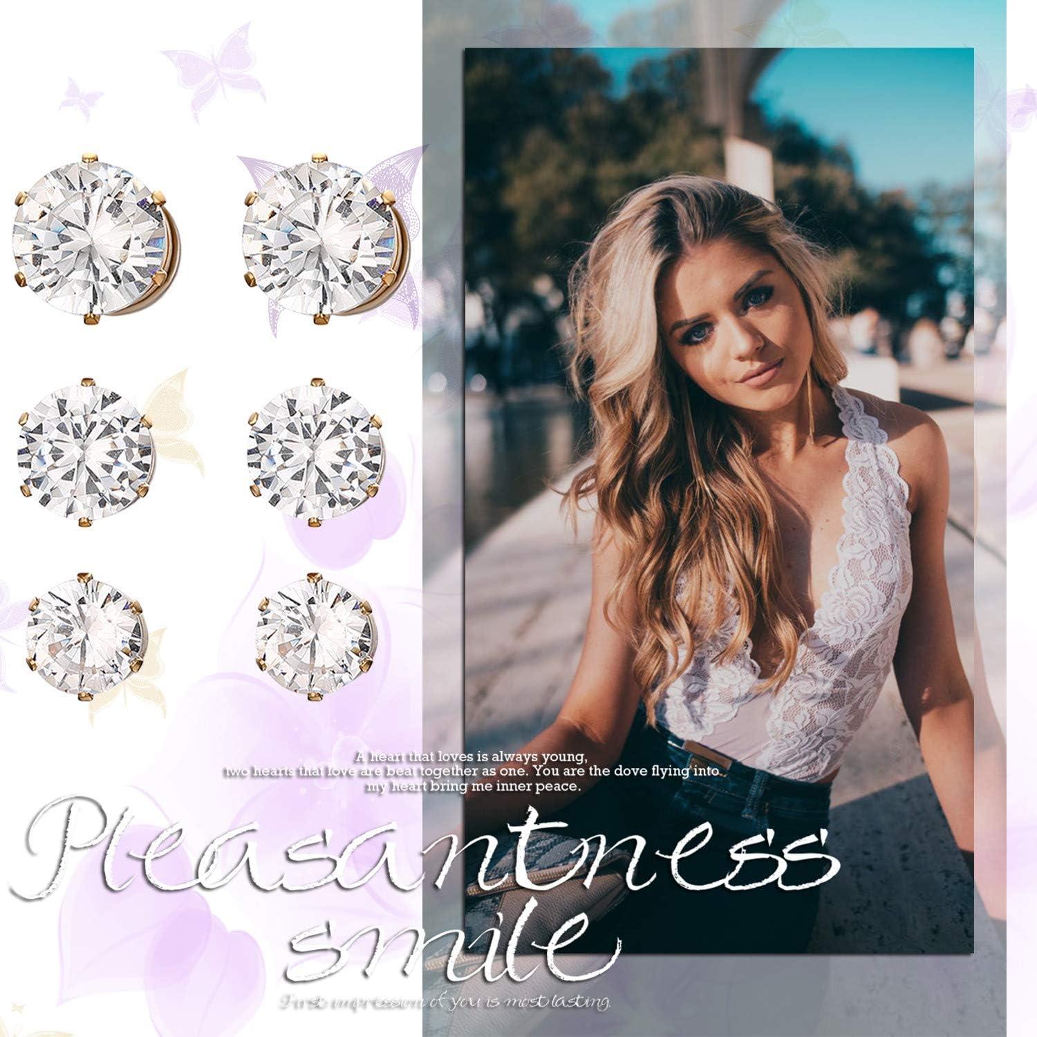 Pendientes Magnéticos Clip On Rofusn Oro 6 Piezas 6-8mm