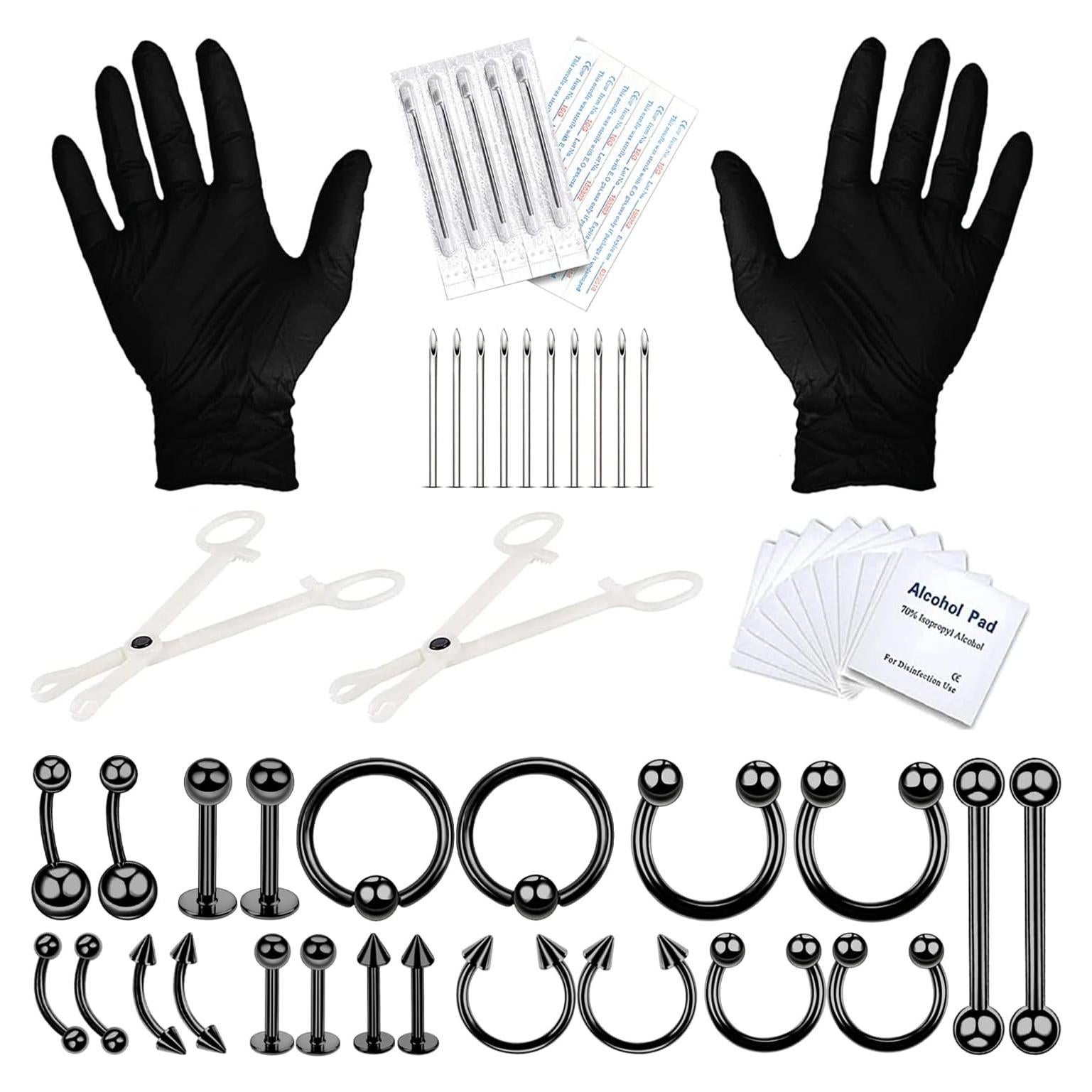 Kit de Piercing Corporal BodyJ4You 36PC - Acero Quirúrgico 14G 16G
