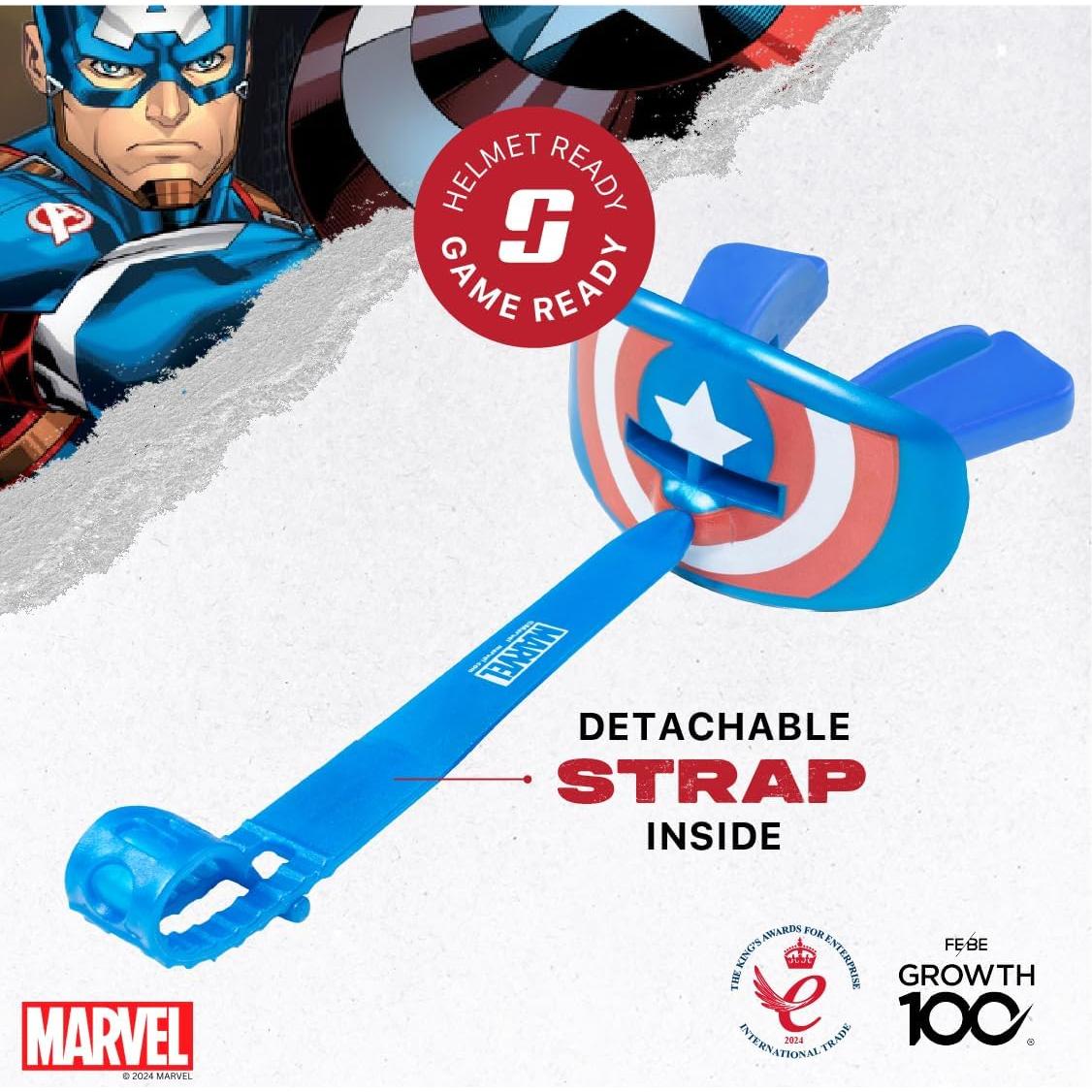 Protector Labial Safejawz Capitán América para Fútbol y Lacrosse