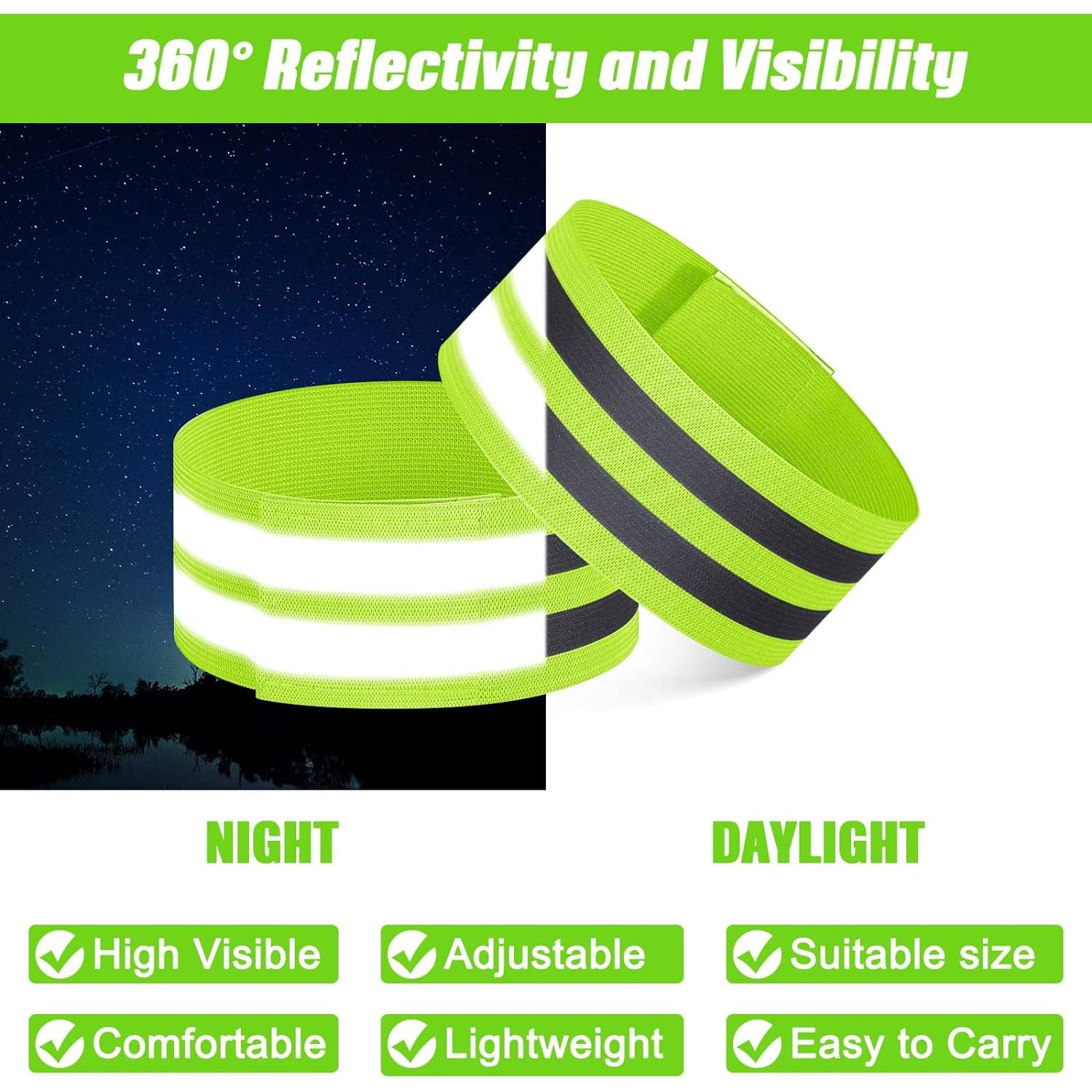 Yilloog 150 Bandas Reflectantes para Tobillo Verde Alta Visibilidad