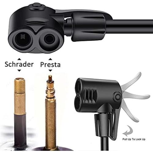 Bomba de Bicicleta GOBKO D2 con Manómetro 160 PSI Negra