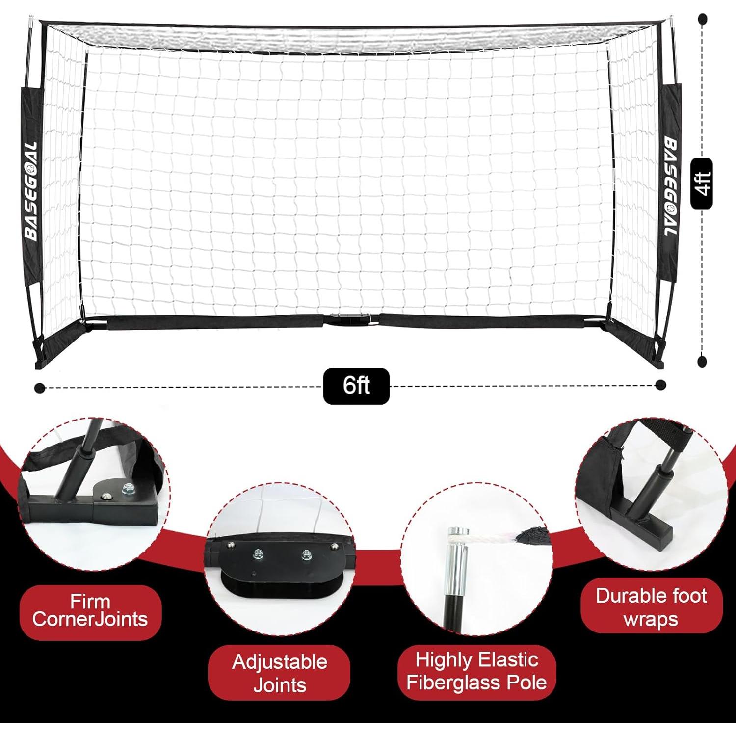 Portería de Fútbol BaseGoal 1.83m x 1.22m Plegable con Escalera