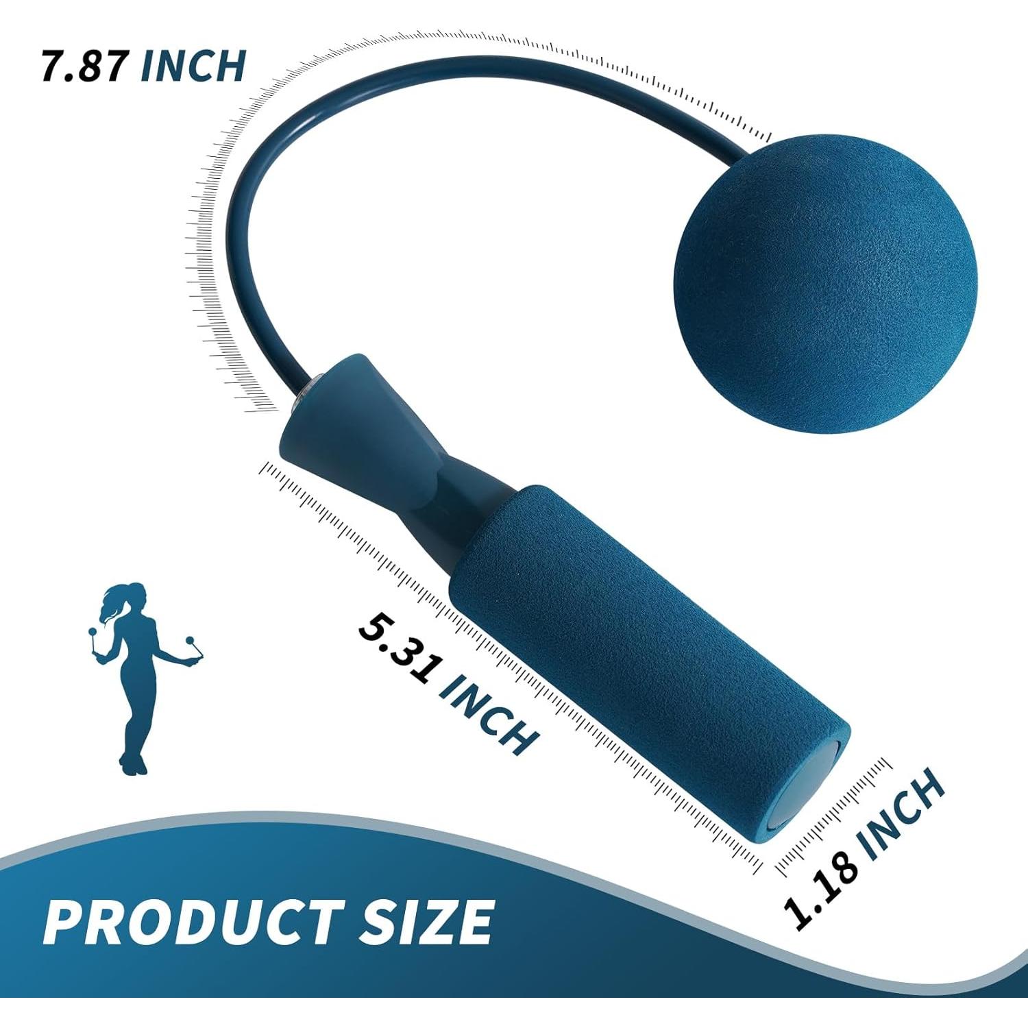 Cuerda de saltar inalámbrica junqixing azul, ajustable, 0.21 kg