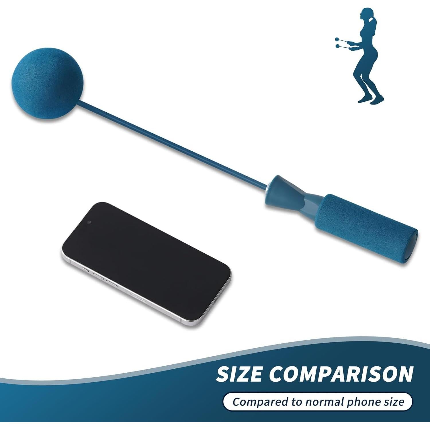 Cuerda de saltar inalámbrica junqixing azul, ajustable, 0.21 kg