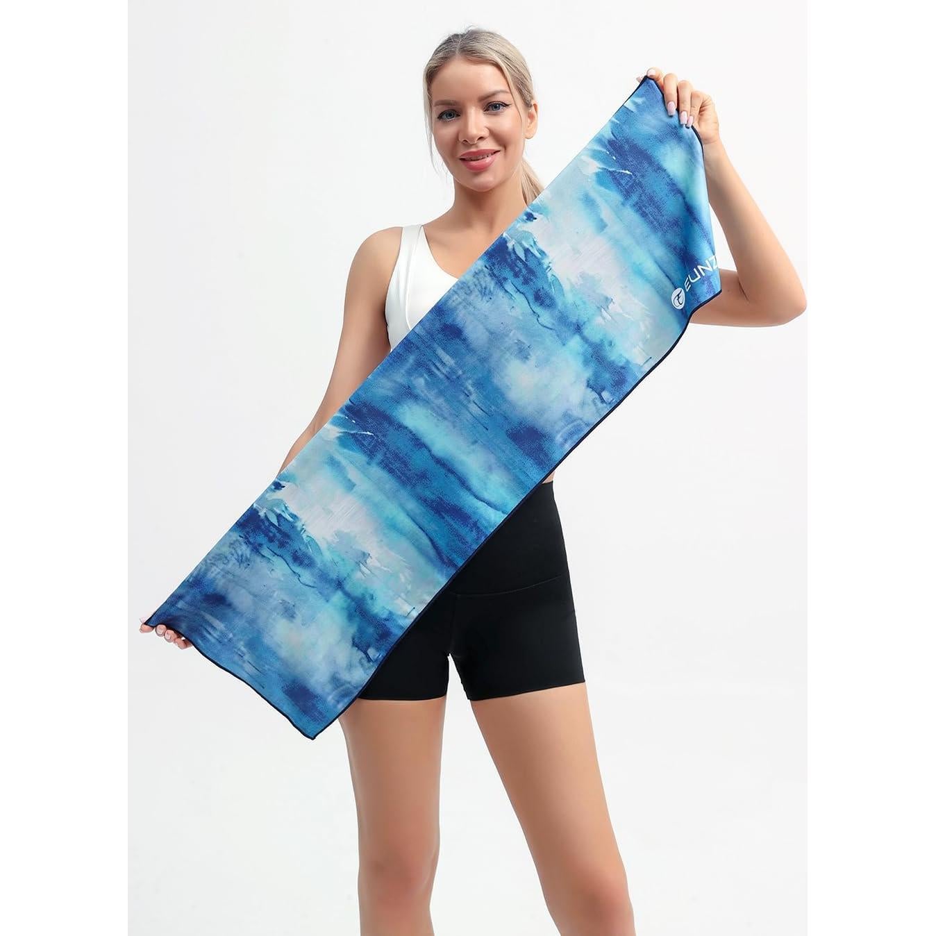 Toalla de Enfriamiento Eunzel 101.6x30.5cm Microfibra Azul