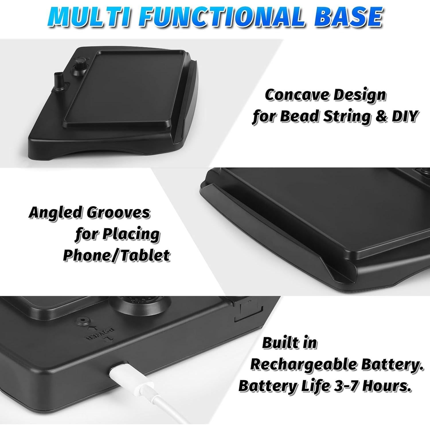 Lupa recargable HQGZQL 5X con luz LED y soporte flexible