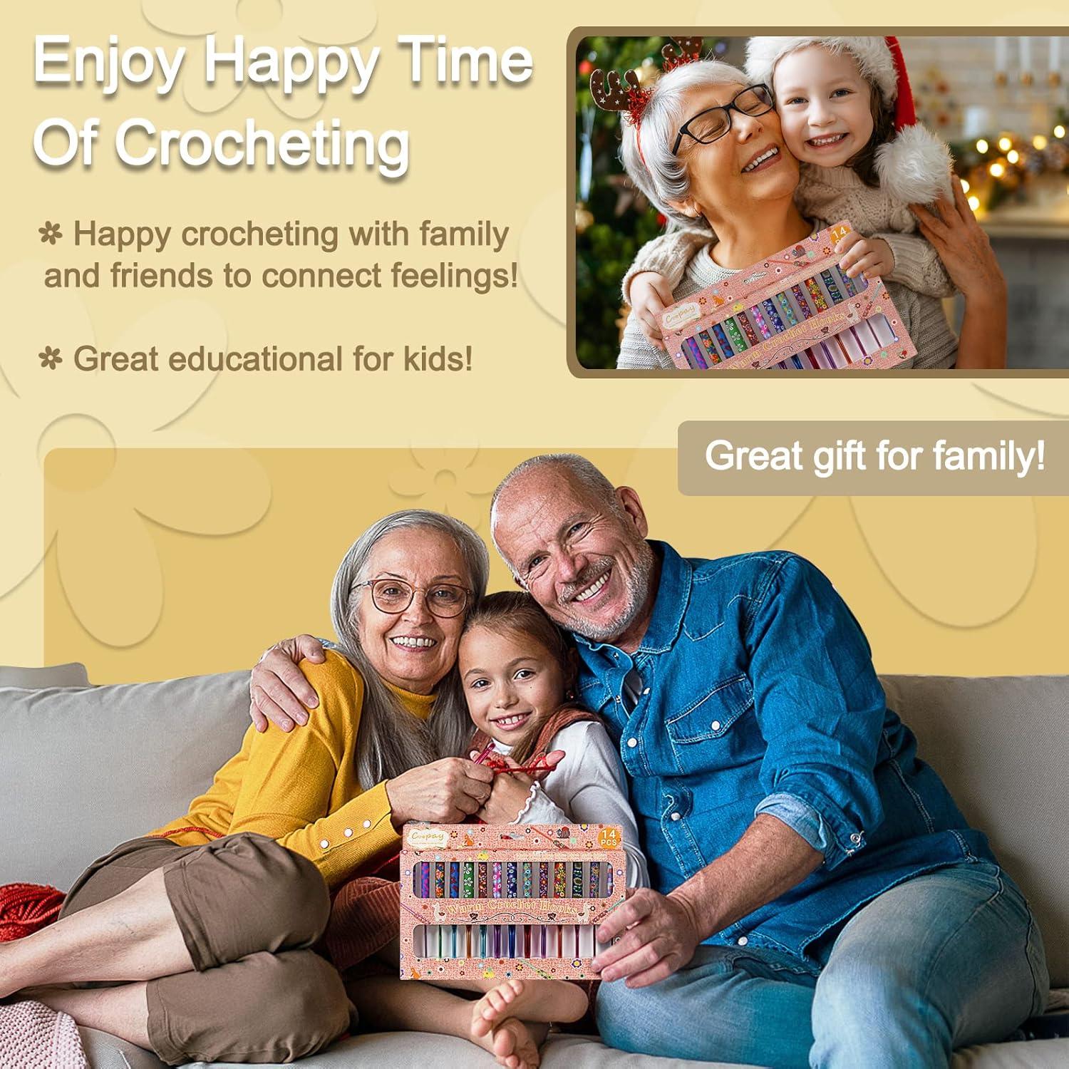 Juego de Ganchillos Coopay 14 Piezas 2mm a 10mm Aluminio