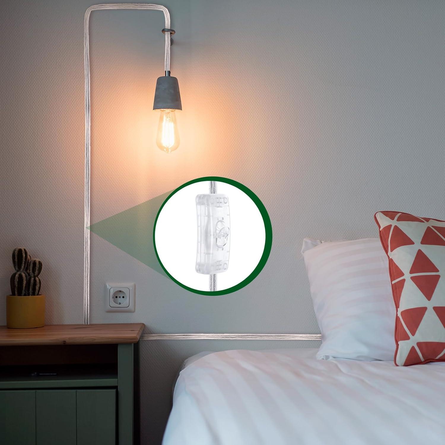 Cable de Lámpara con Interruptor Relaxweex 4.5m Plata Clara