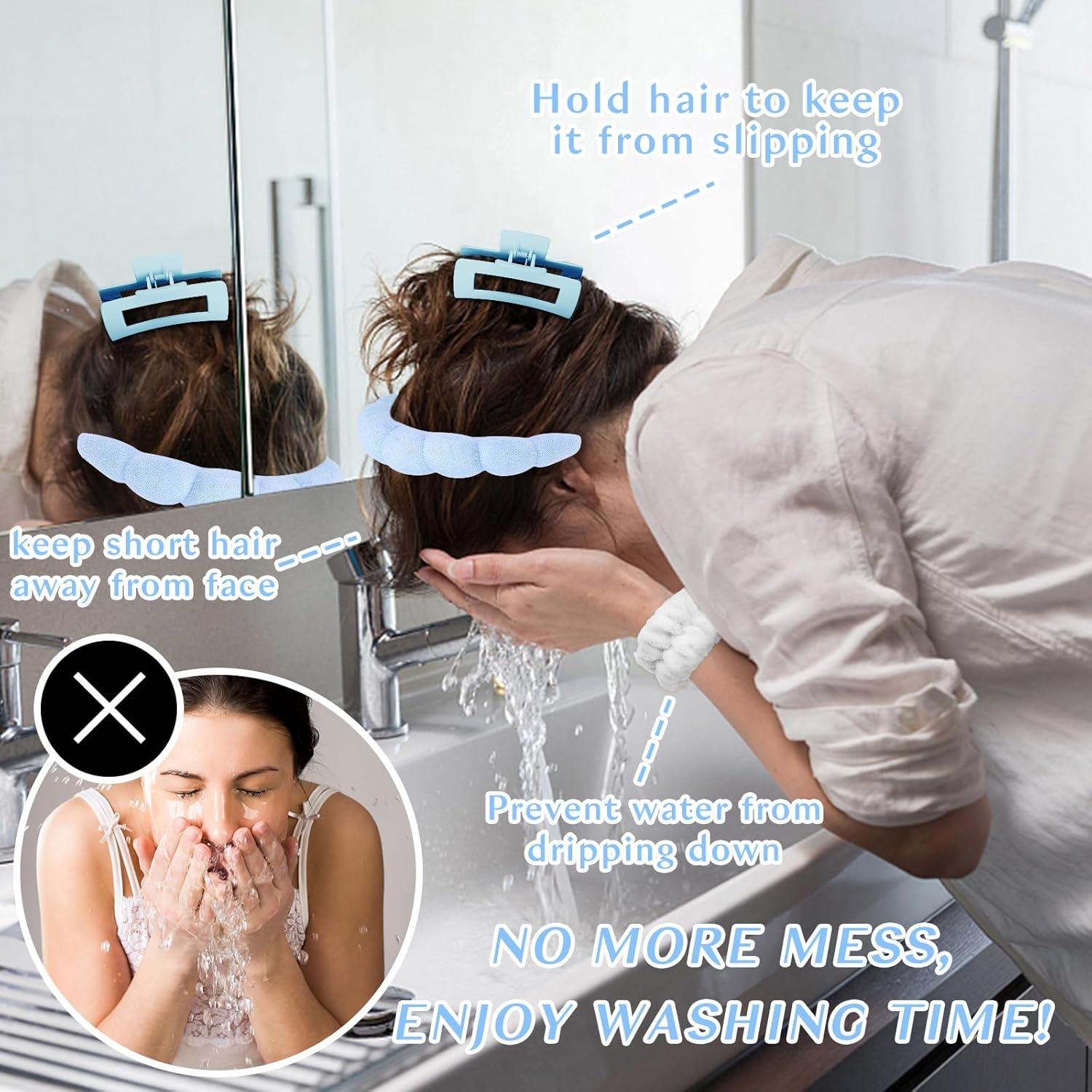 Conjunto Diadema y Pulseras Wecoe Azul para Cuidado Facial