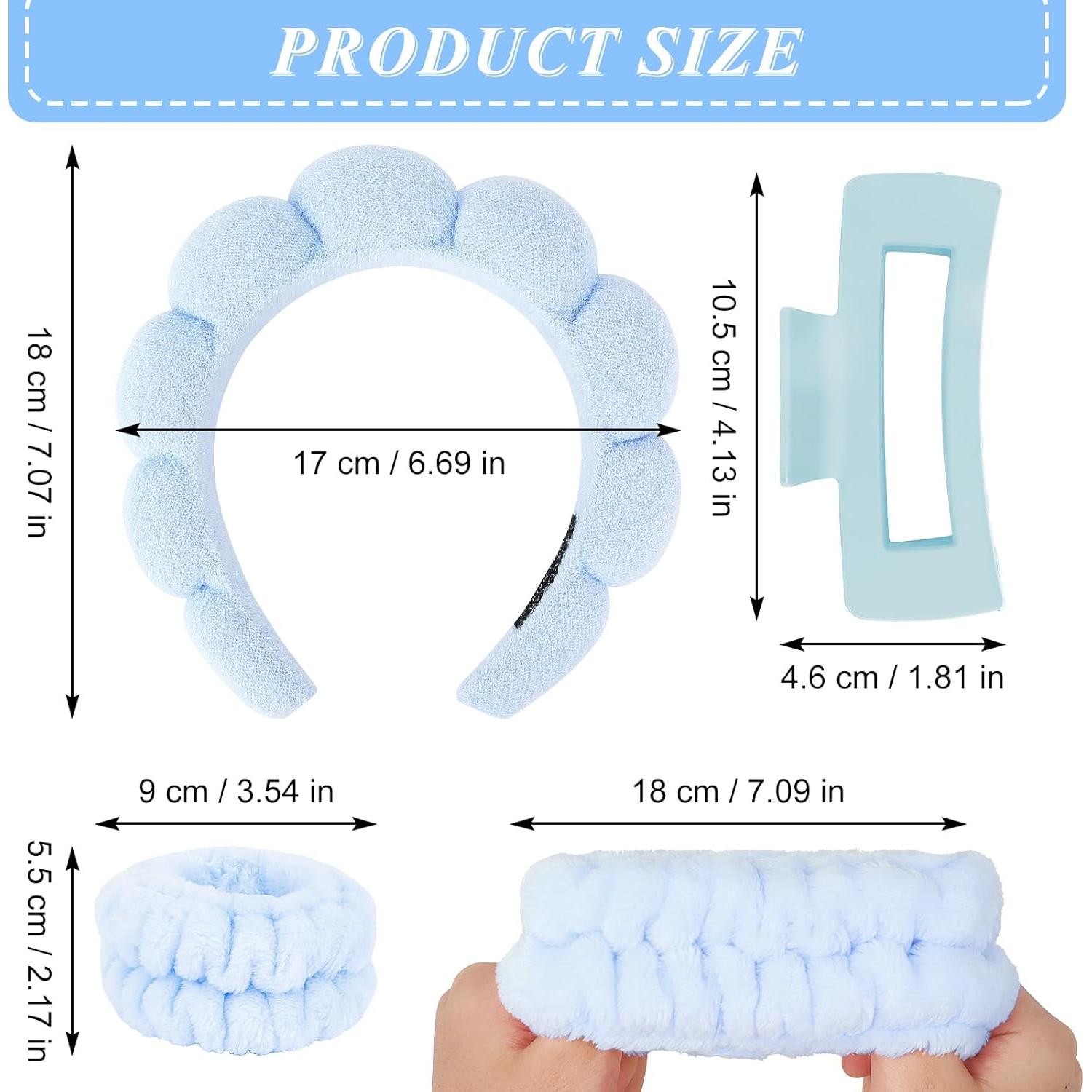 Conjunto Diadema y Pulseras Wecoe Azul para Cuidado Facial