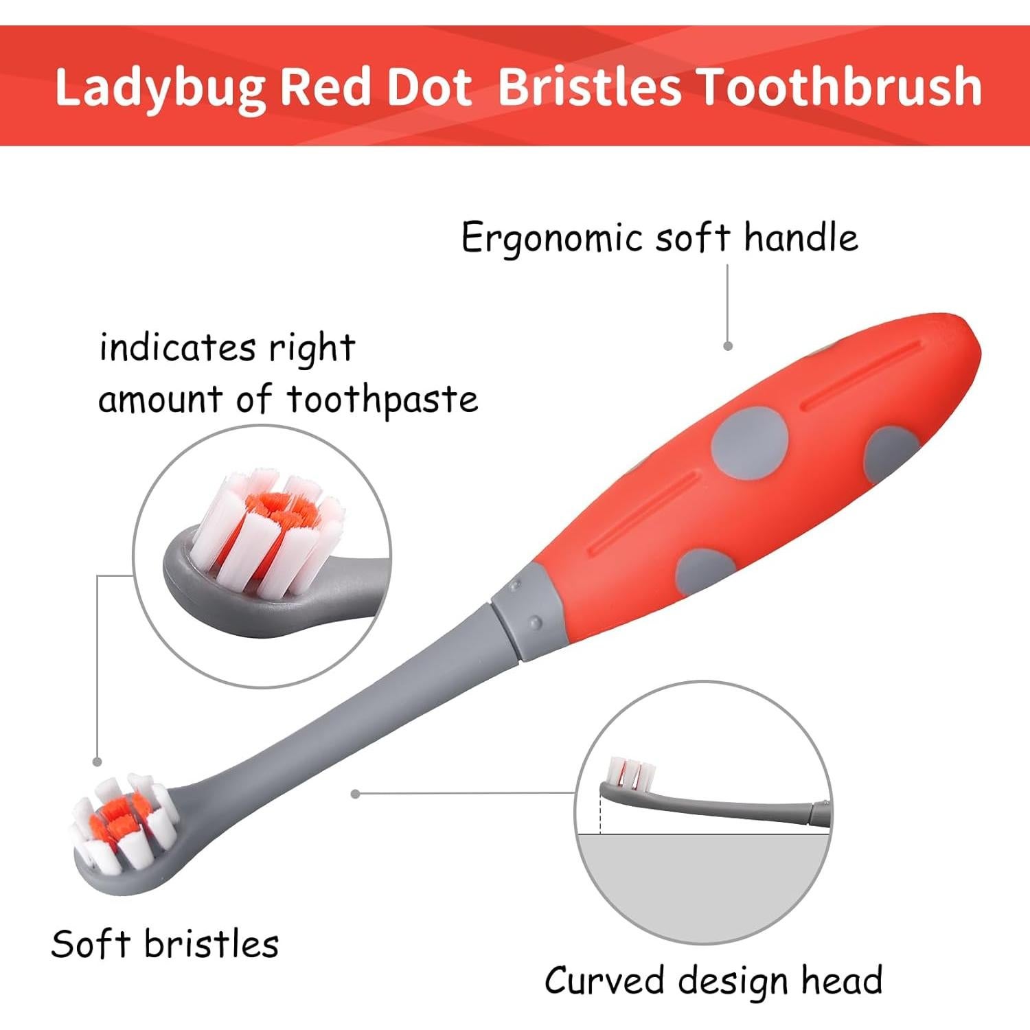 Cepillo de dientes Mombella Mariquita para niños 2-4 años