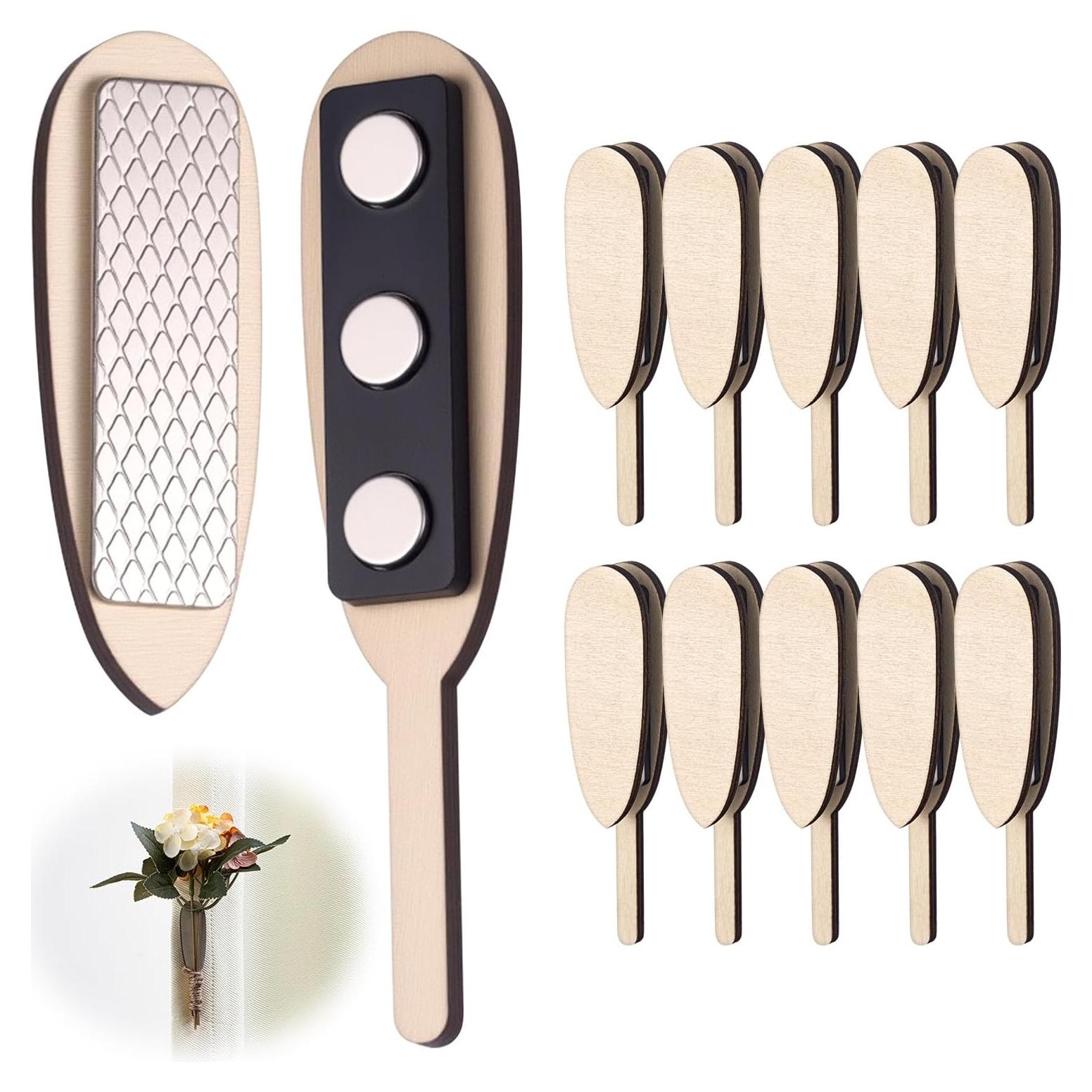10 Pares de Imanes de Boutonniere Magnéticos de Madera
