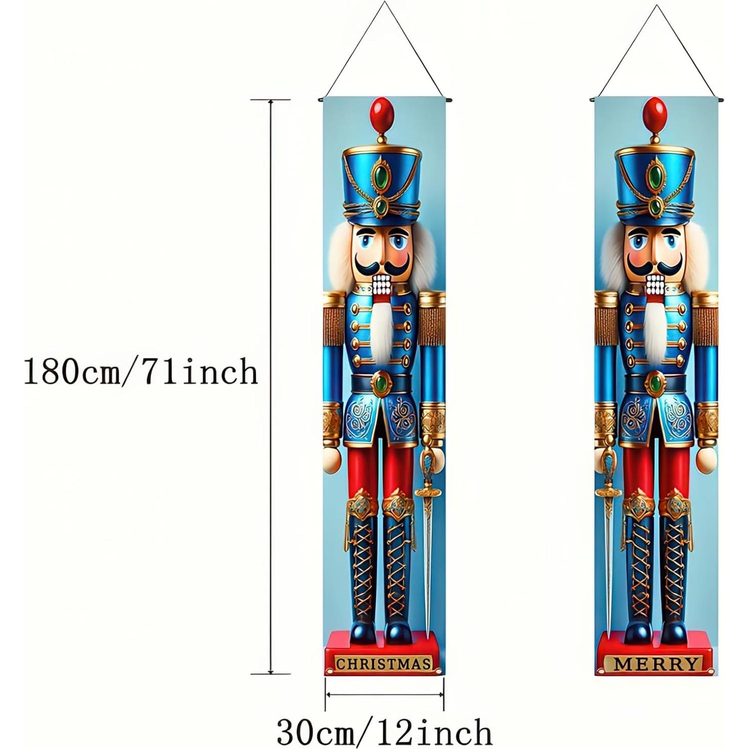 Juego de Banners de Navidad BlissYard 180x30cm Soldado de Nuez