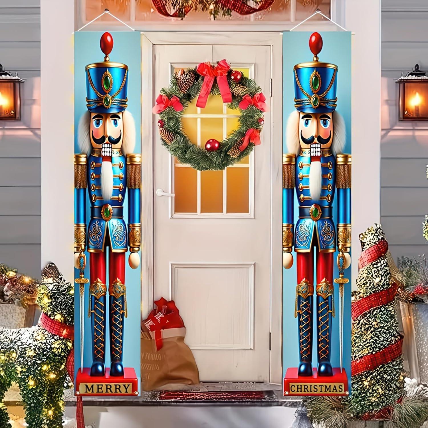 Juego de Banners de Navidad BlissYard 180x30cm Soldado de Nuez