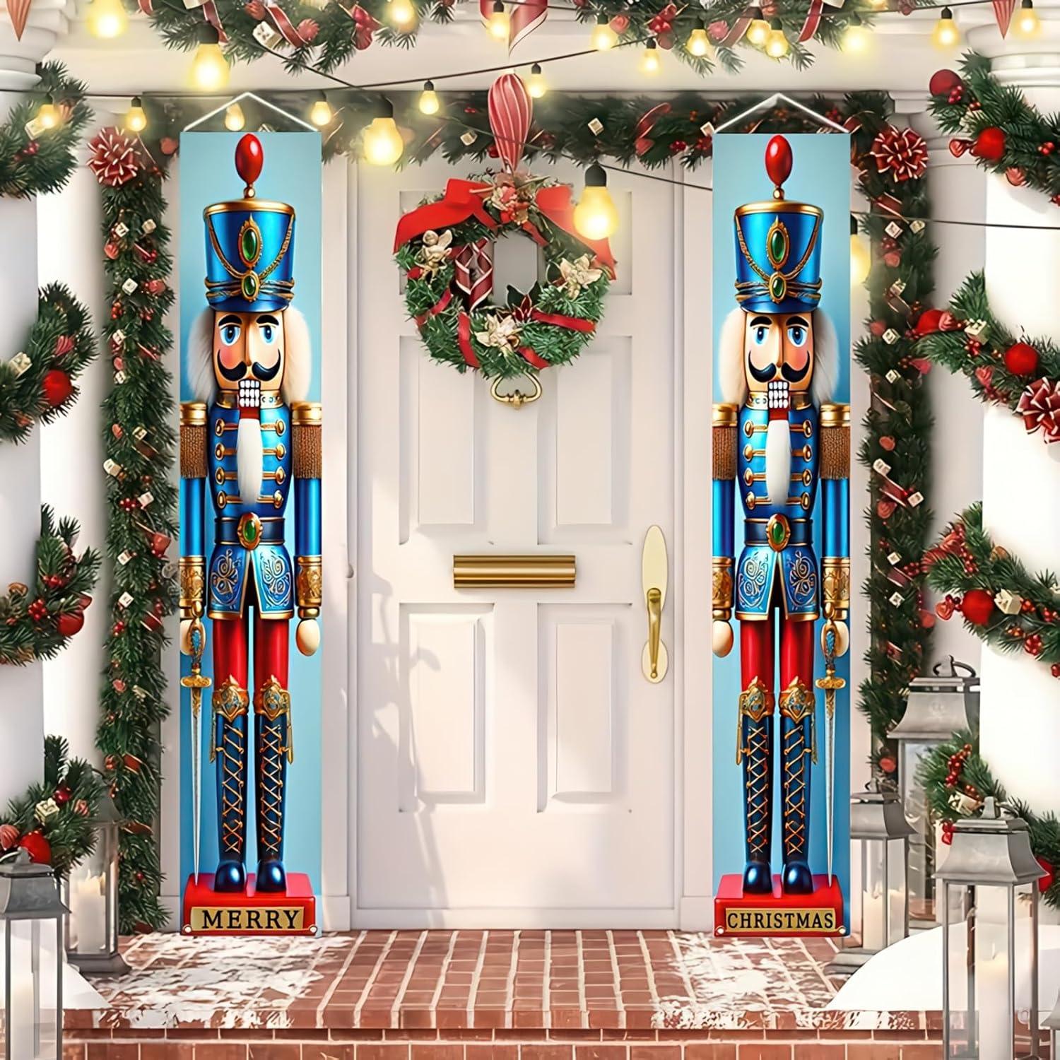 Juego de Banners de Navidad BlissYard 180x30cm Soldado de Nuez