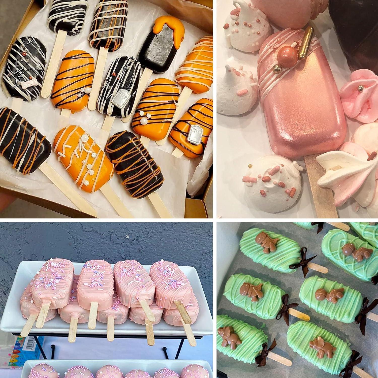 Juego de Moldes de Paletas de Silicona BZIDII 3 Piezas Verde