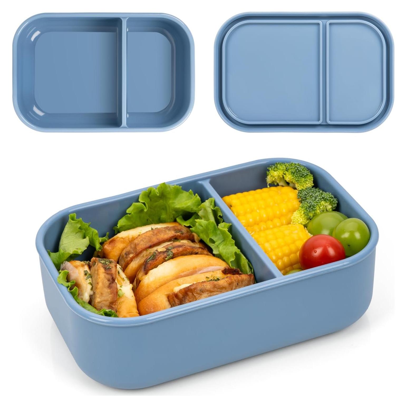 Caja Bento de Silicona Annaklin 32oz 2 Compartimentos Azul