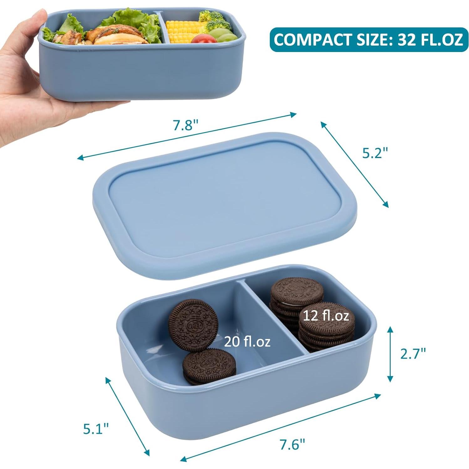 Caja Bento de Silicona Annaklin 32oz 2 Compartimentos Azul