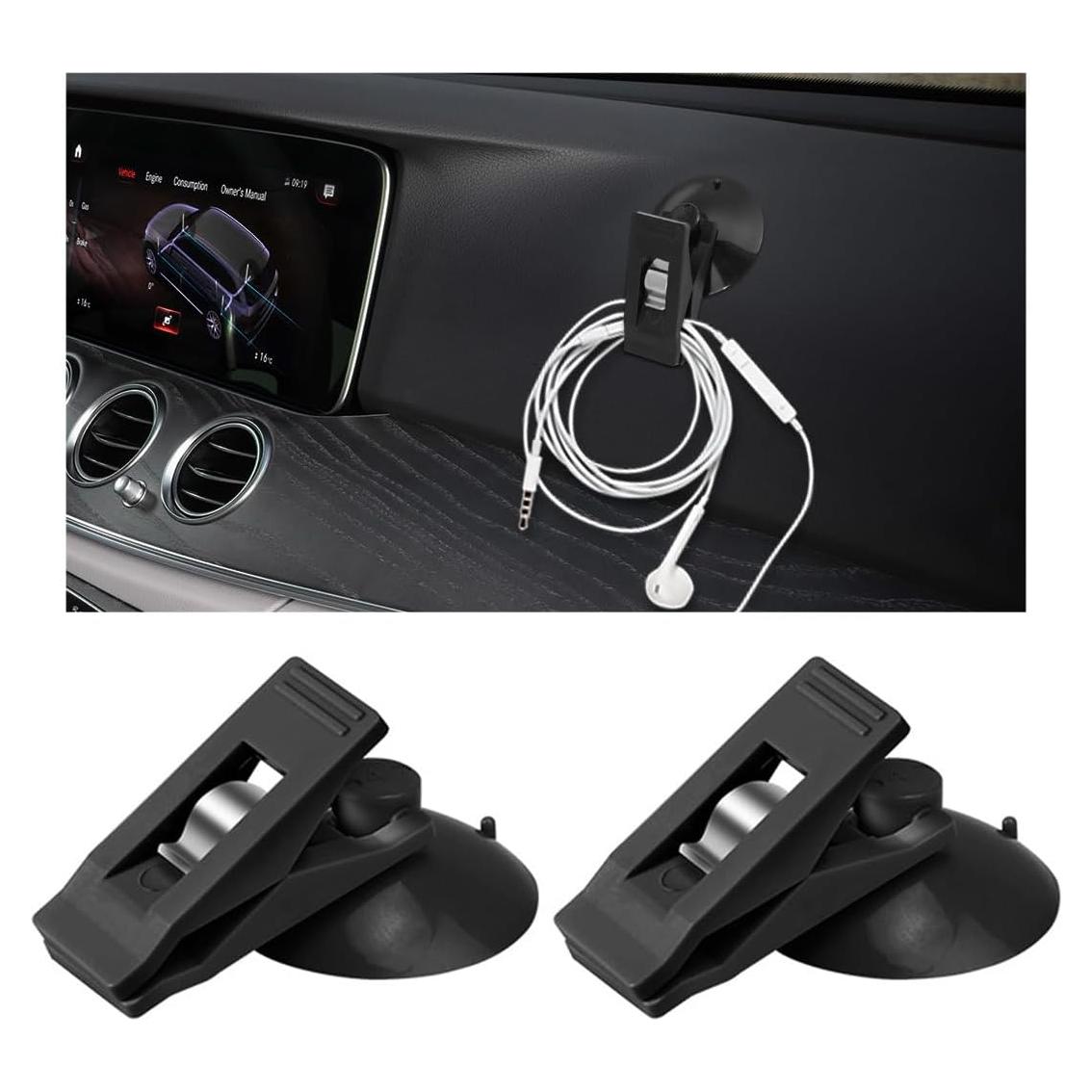 Clip de Billetes con Ventosa Dickno - 2 Pcs Negro Multifuncional