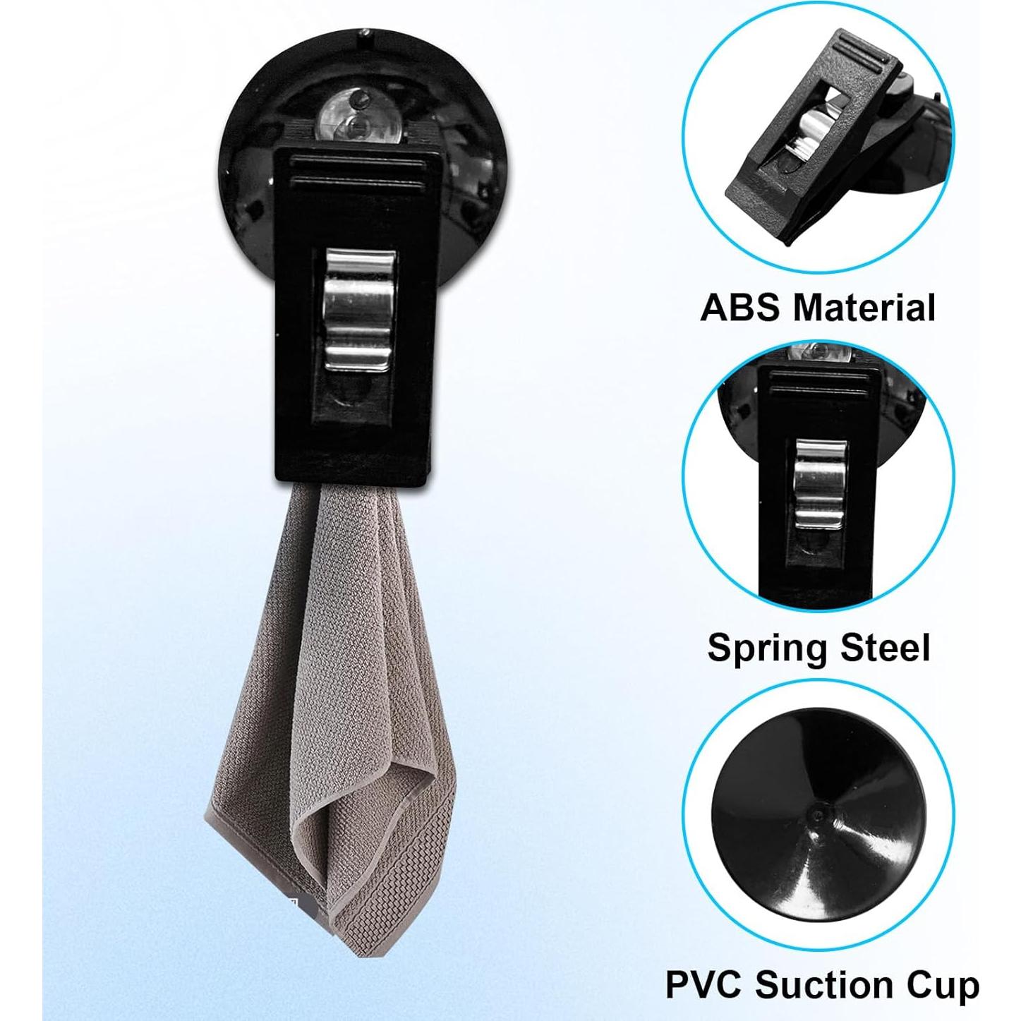 Clip de Billetes con Ventosa Dickno - 2 Pcs Negro Multifuncional