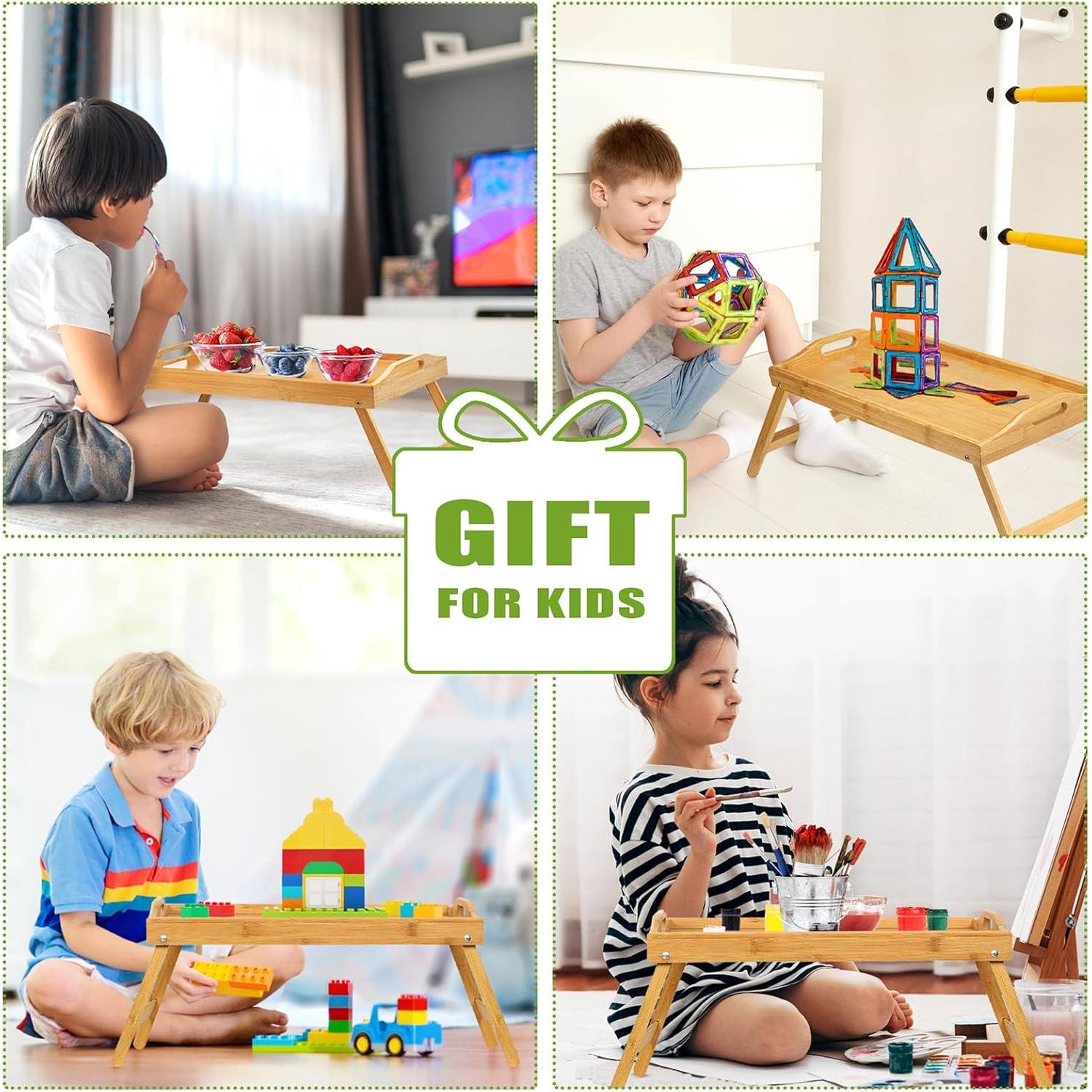 Bandeja de Cama Plegable TOPULORS de Bambú 39.9x29.9 cm