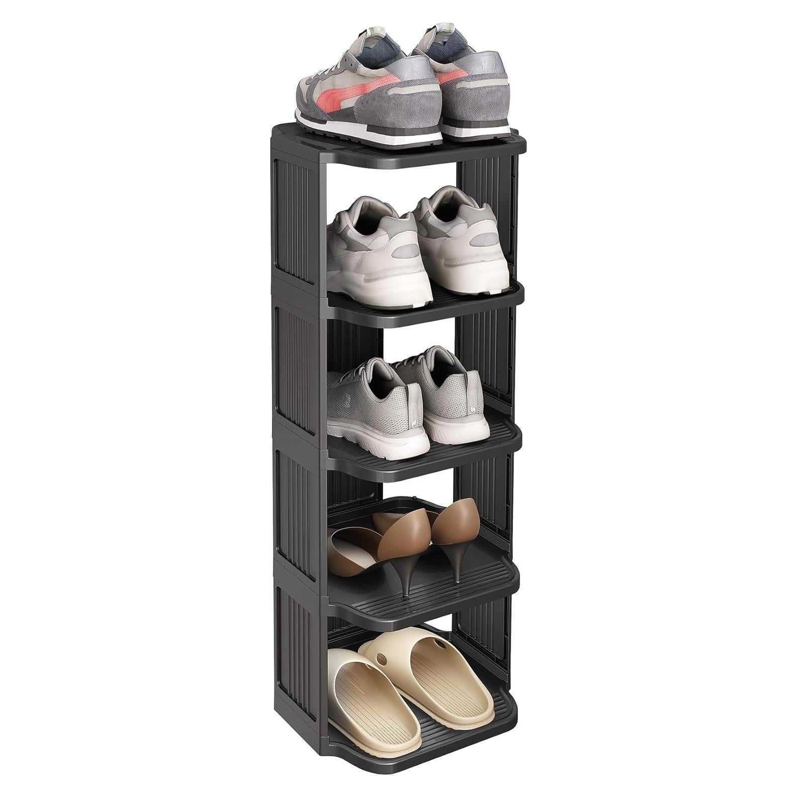 Estante de Zapatos Kitstorack 5 Niveles Ajustable Negro