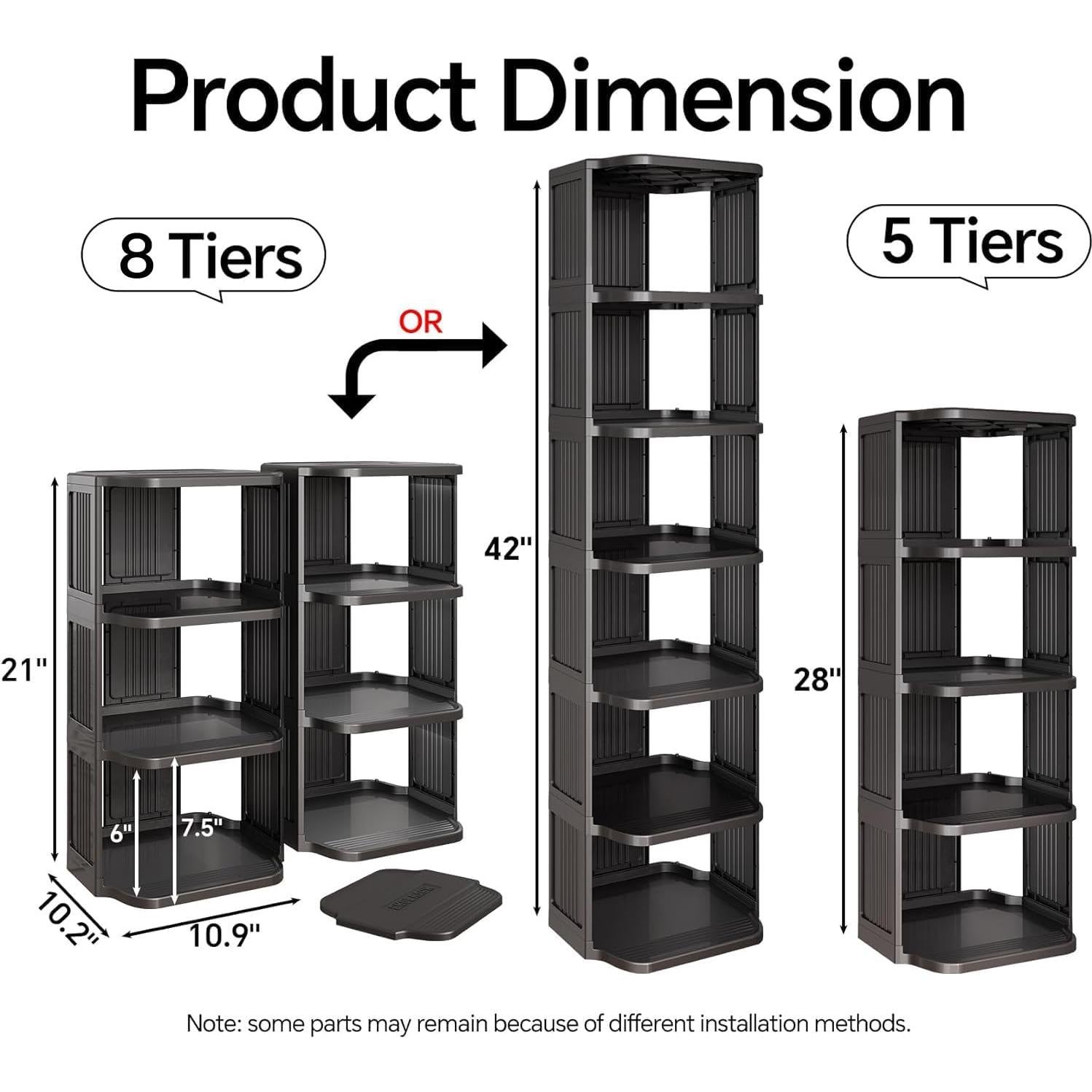Estante de Zapatos Kitstorack 5 Niveles Ajustable Negro