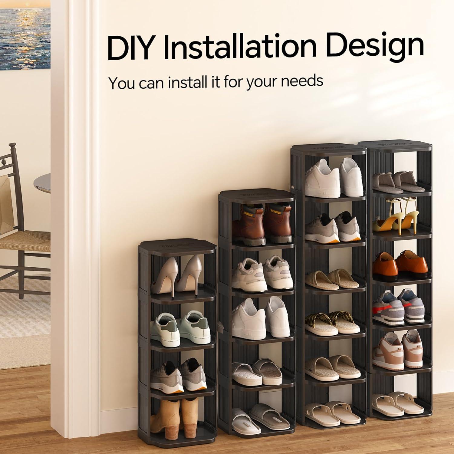 Estante de Zapatos Kitstorack 5 Niveles Ajustable Negro