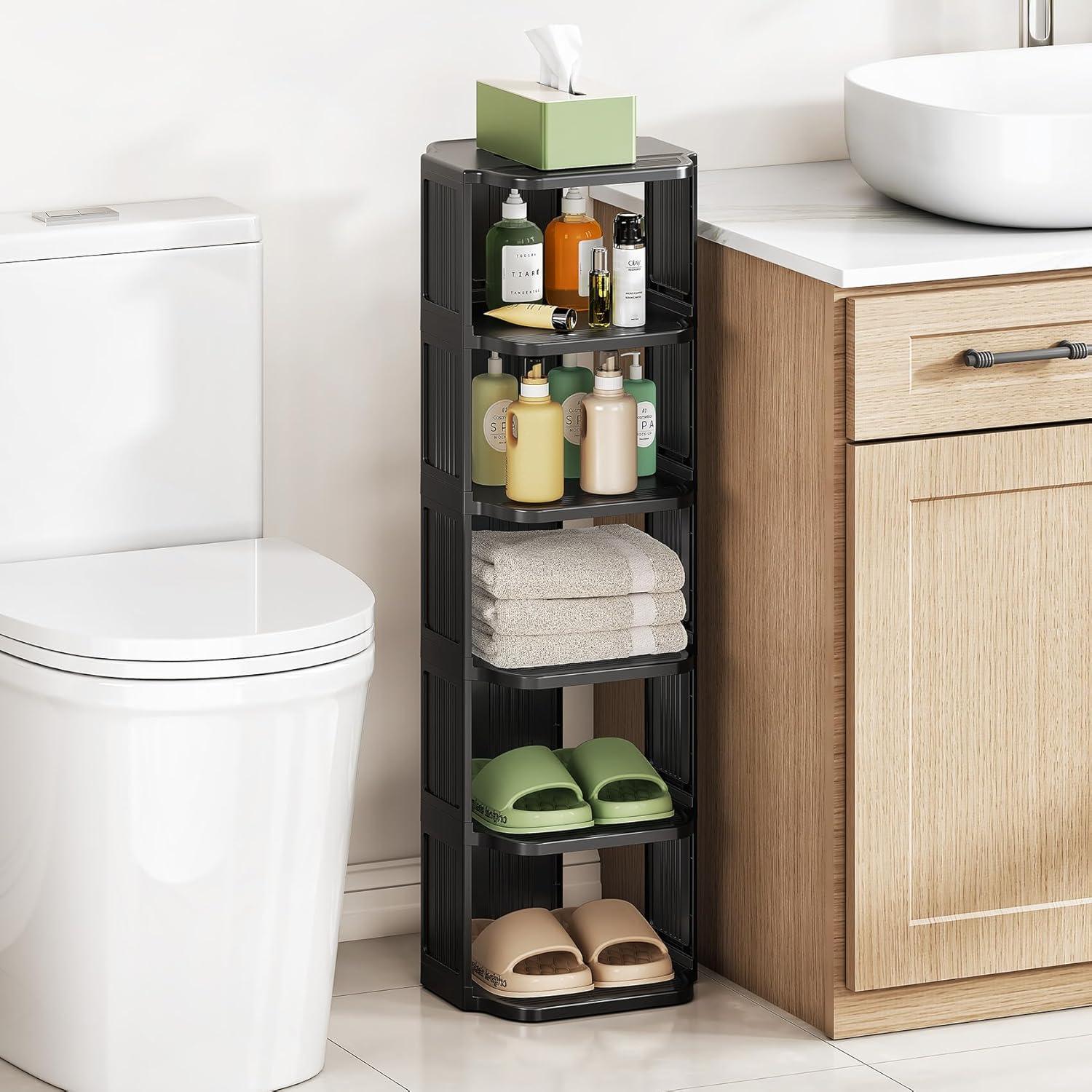 Estante de Zapatos Kitstorack 5 Niveles Ajustable Negro