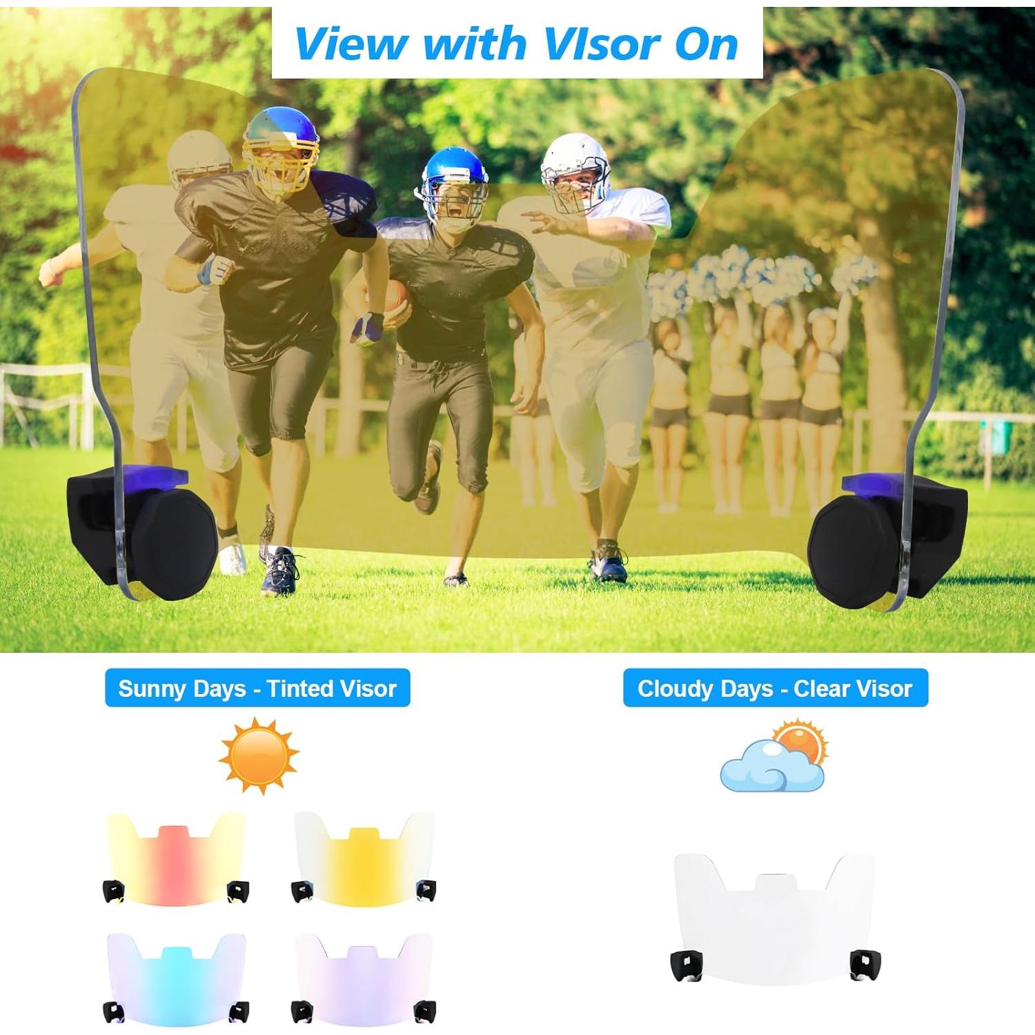 Visera de Fútbol Clara ZAKVOP con Clips - Protección Ocular