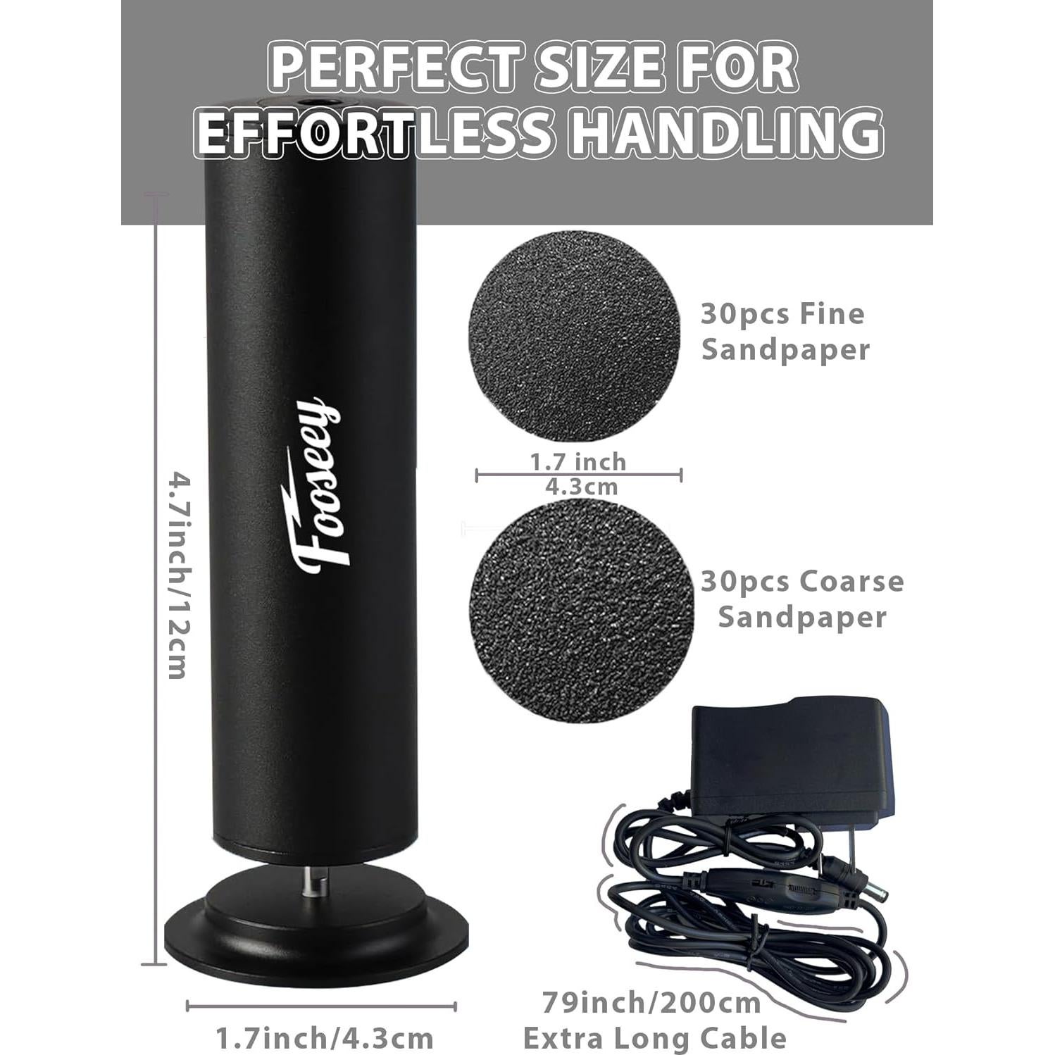 Lima Eléctrica para Pies Dermave Foot Negra con 60 Discos