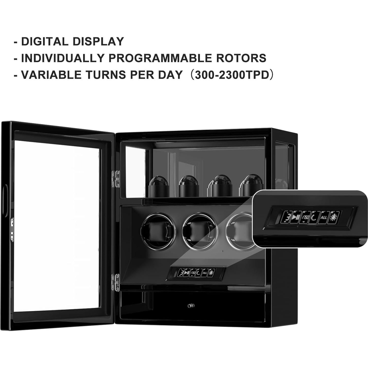 Cargador de Relojes Automáticos DUKWIN con Bloqueo de Huellas