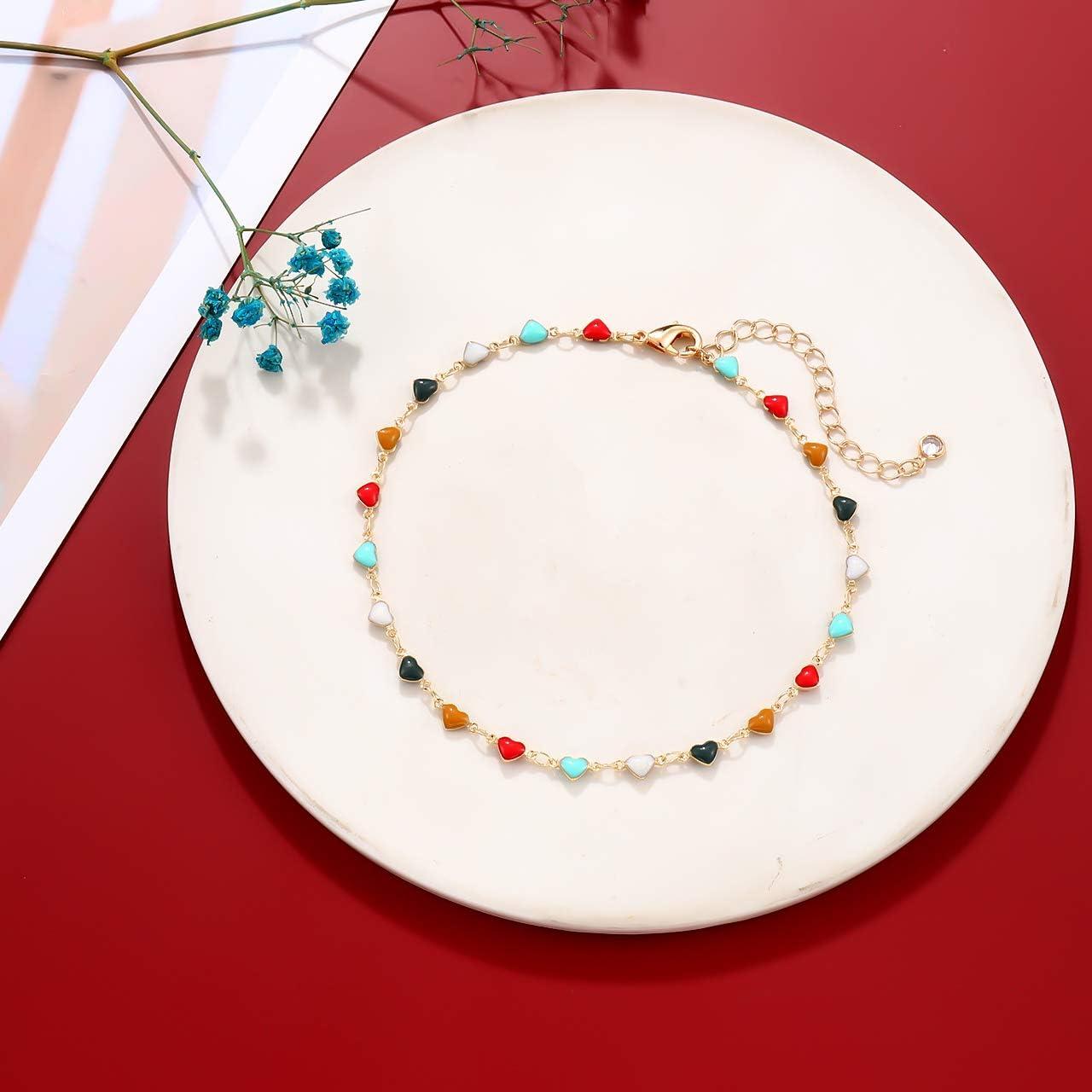 Pulsera de Tobillo Boho GLBCC - Cuentas Coloridas y Oro 18K