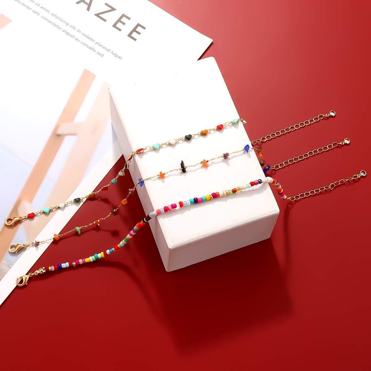 Pulsera de Tobillo Boho GLBCC - Cuentas Coloridas y Oro 18K