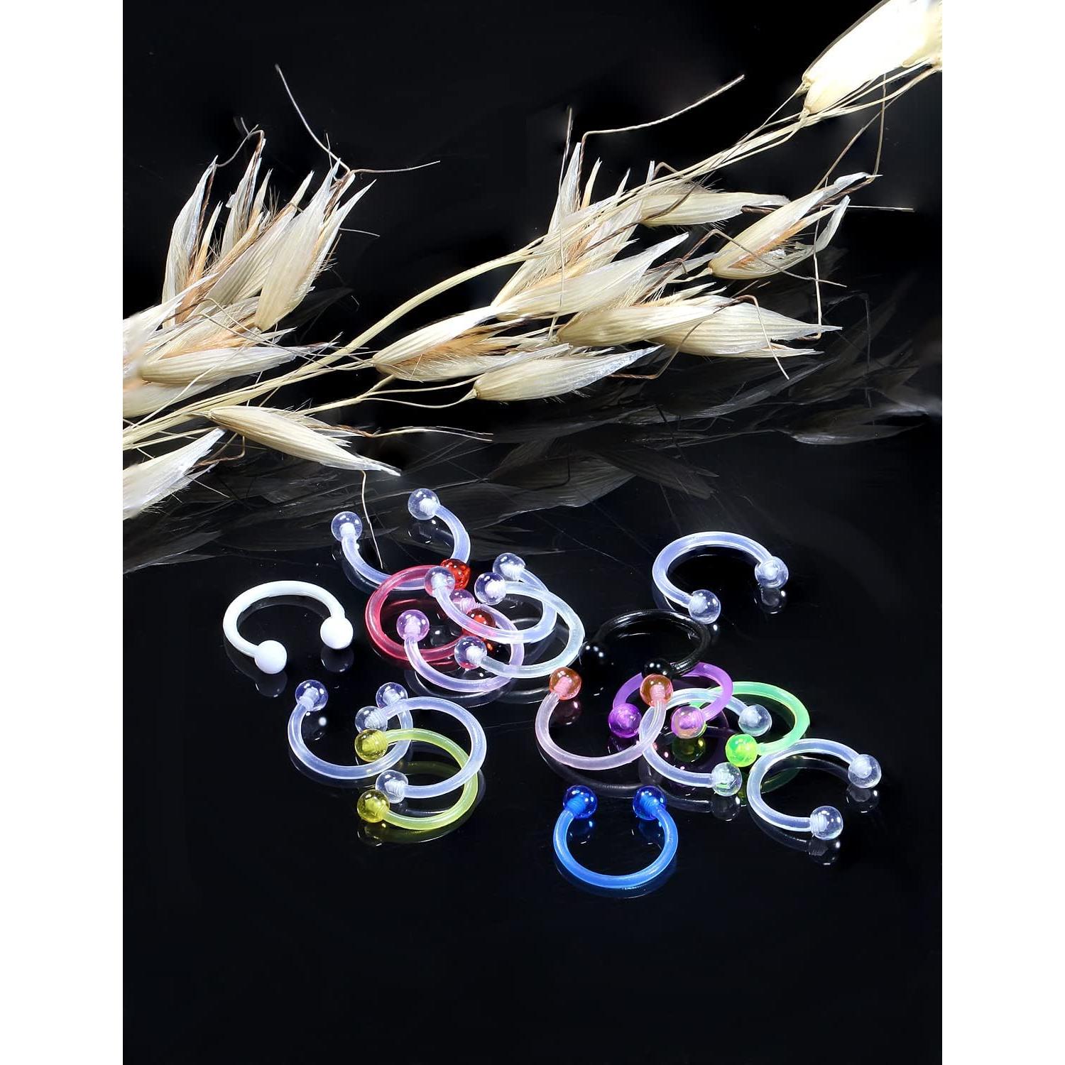 Anillos de Septum de Plástico Yaalozei 16G 10mm 8 Piezas