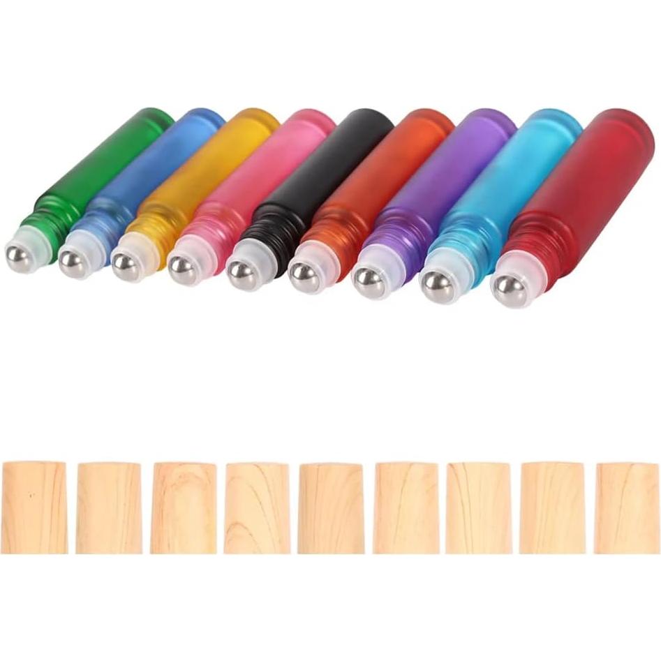 10 Botellas de Vidrio Esmerilado 10ml YORROR para Aceites Esenciales