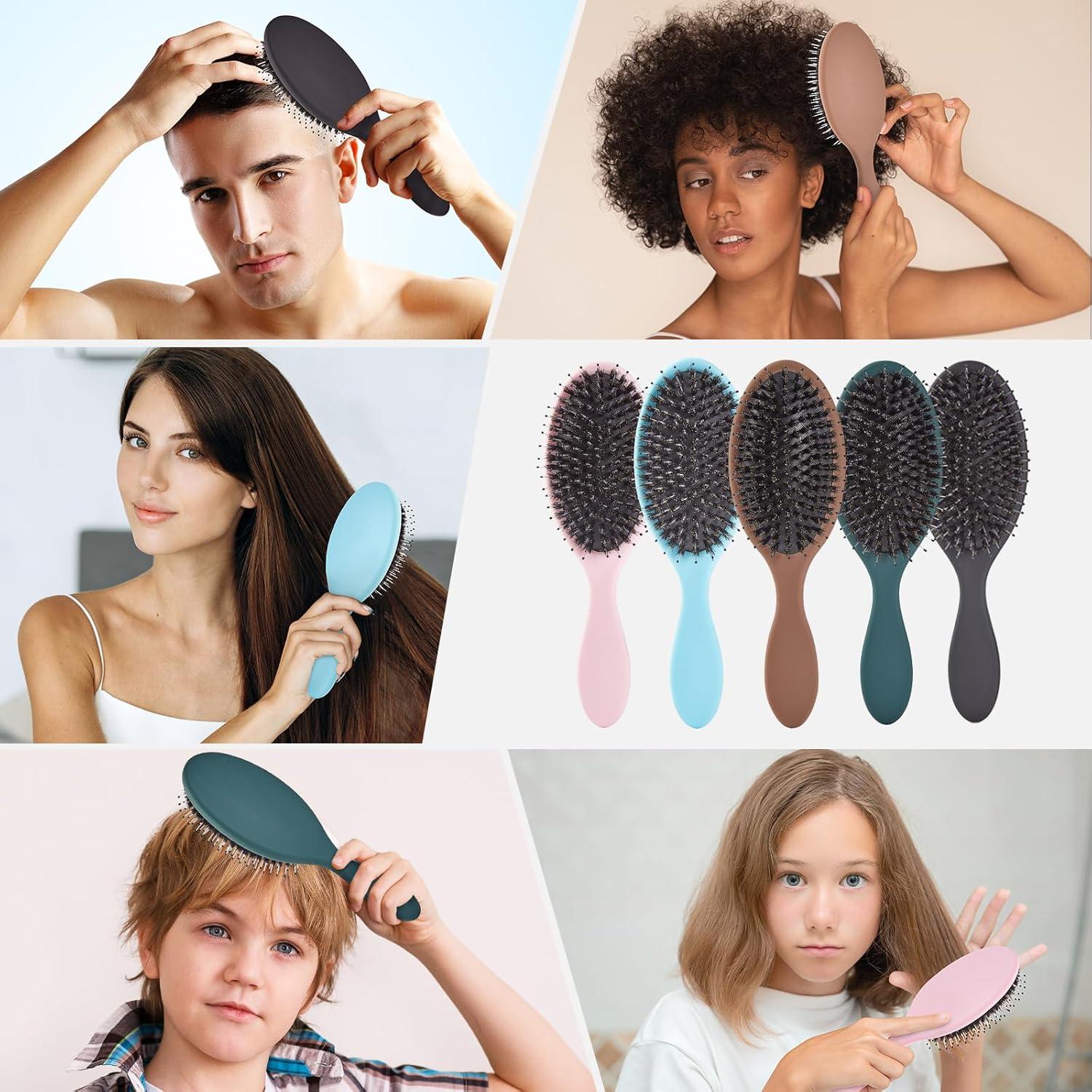 Cepillo Desenredante Jurrissa de Cerdas de Jabalí y Nylon - Negro