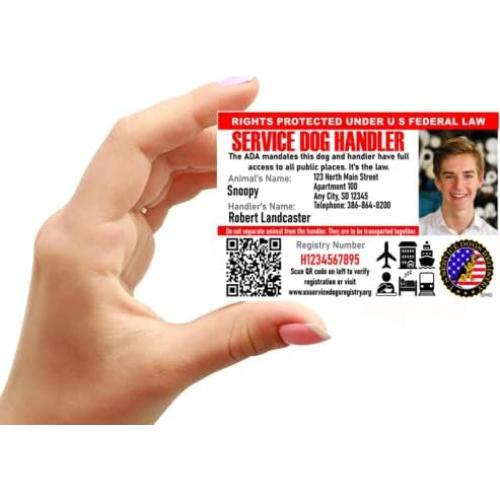 Tarjeta de Identificación de Perro de Servicio Just 4 Paws - Personalizada