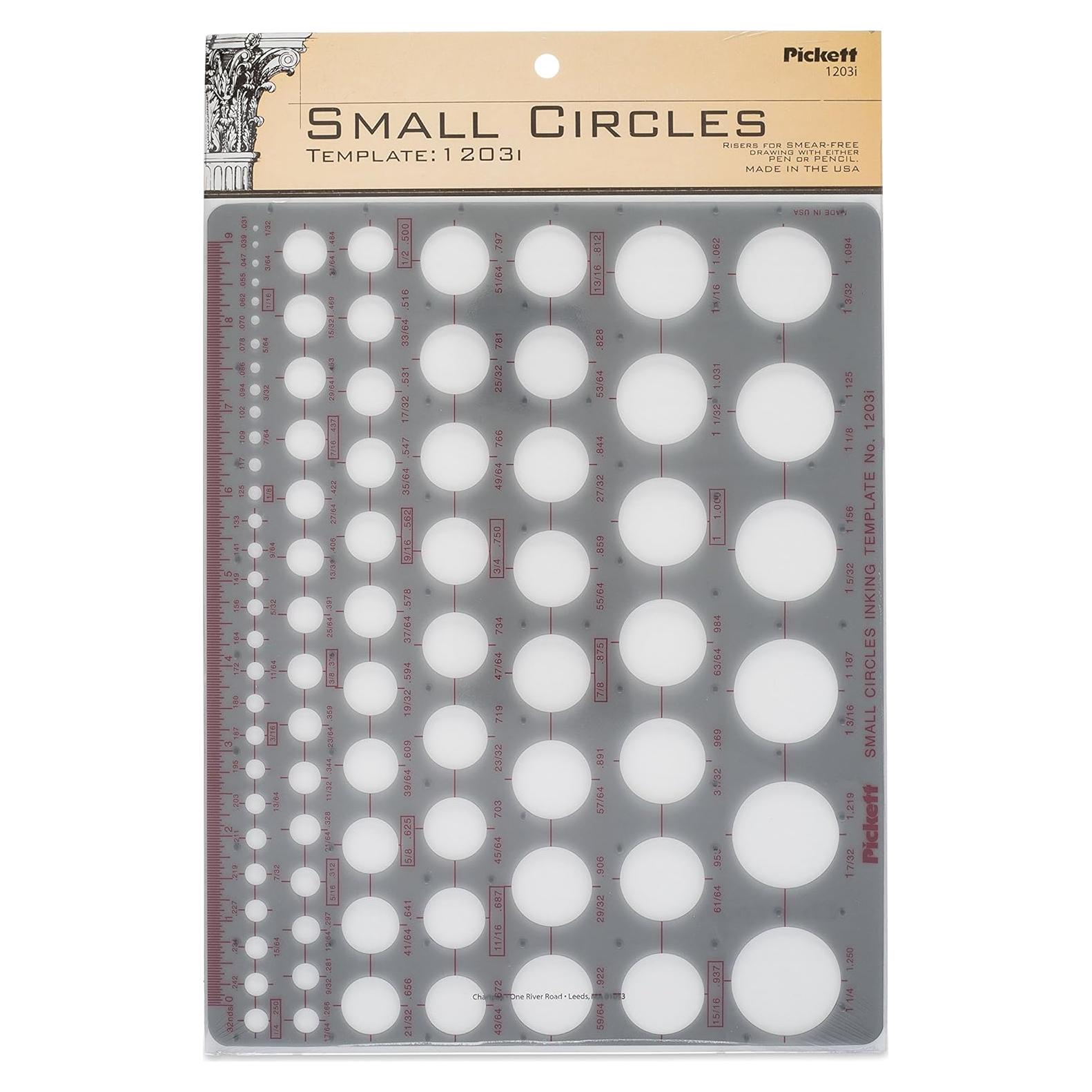 Plantilla de Círculos Pequeños Pickett 1203I - 0.79 a 31.75 mm