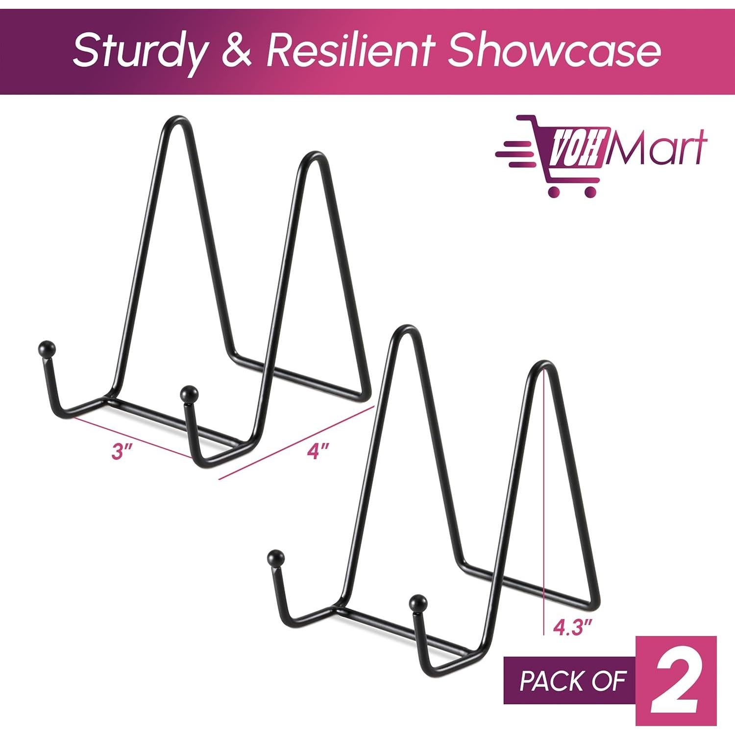 Soportes para Platos VOHMART - Paquete de 2 - 10 cm Metal Negro