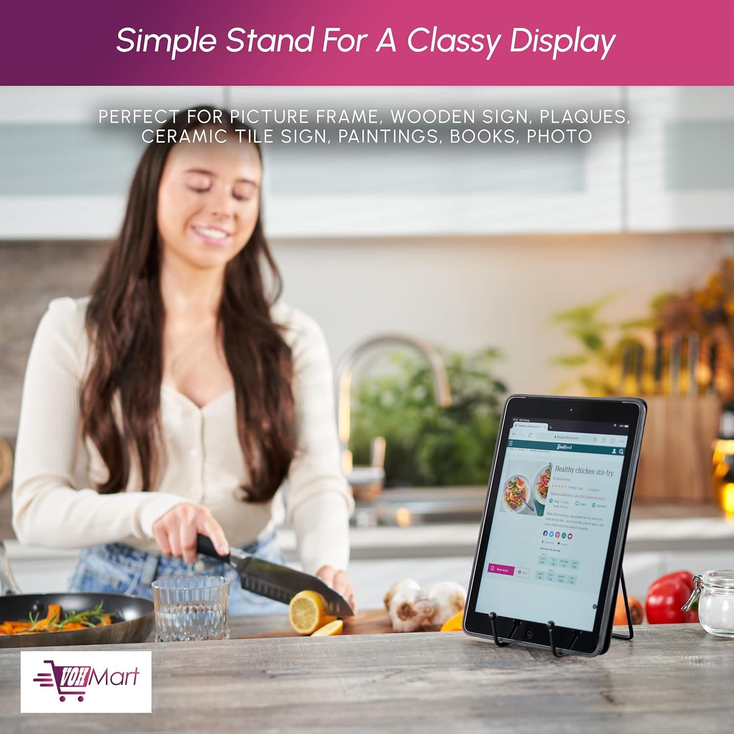 Soportes para Platos VOHMART - Paquete de 2 - 10 cm Metal Negro