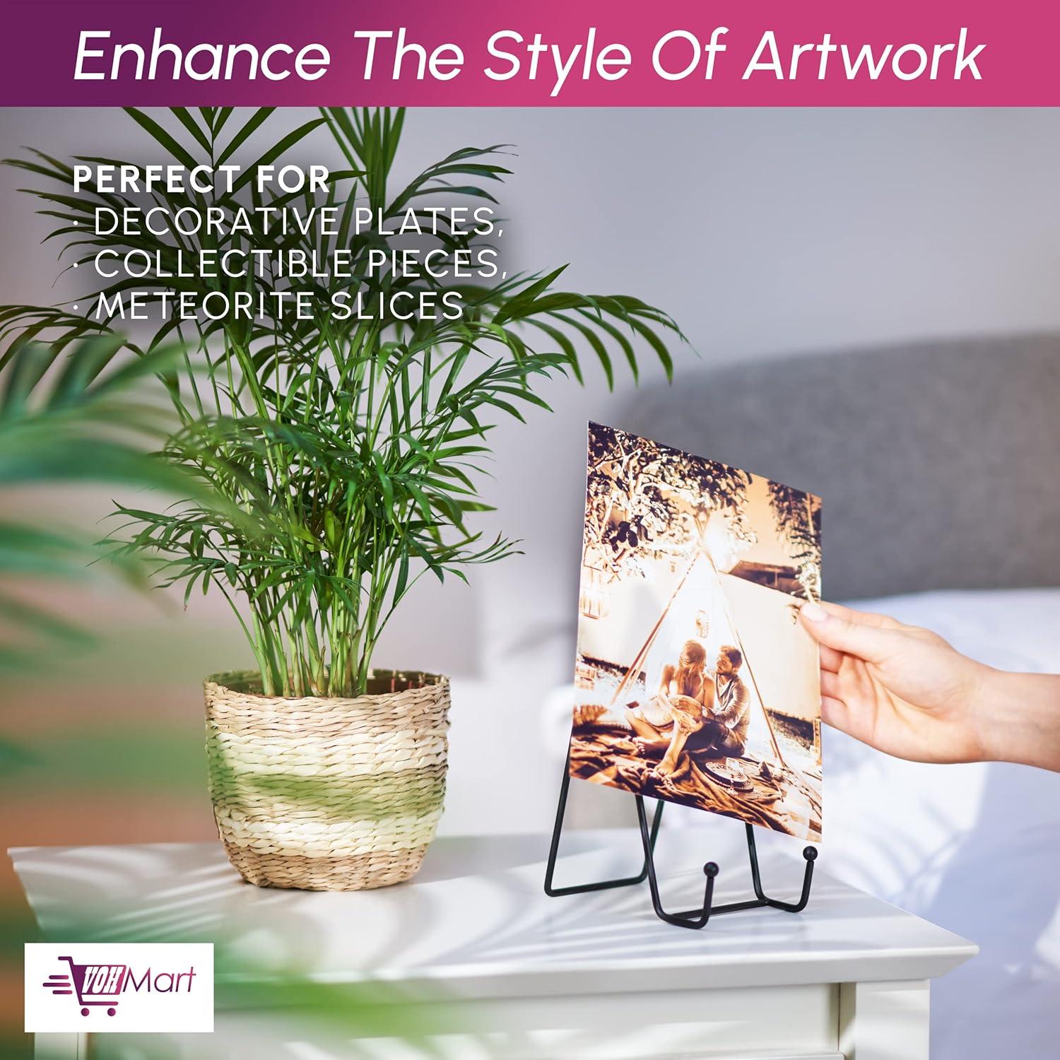 Soportes para Platos VOHMART - Paquete de 2 - 10 cm Metal Negro