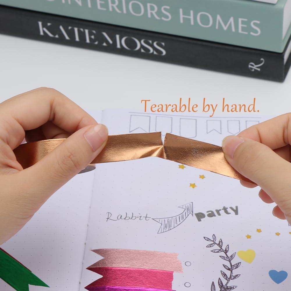 Cinta Washi de Foil de Bronce NatSumeBasics 2pcs 15mm x 10m