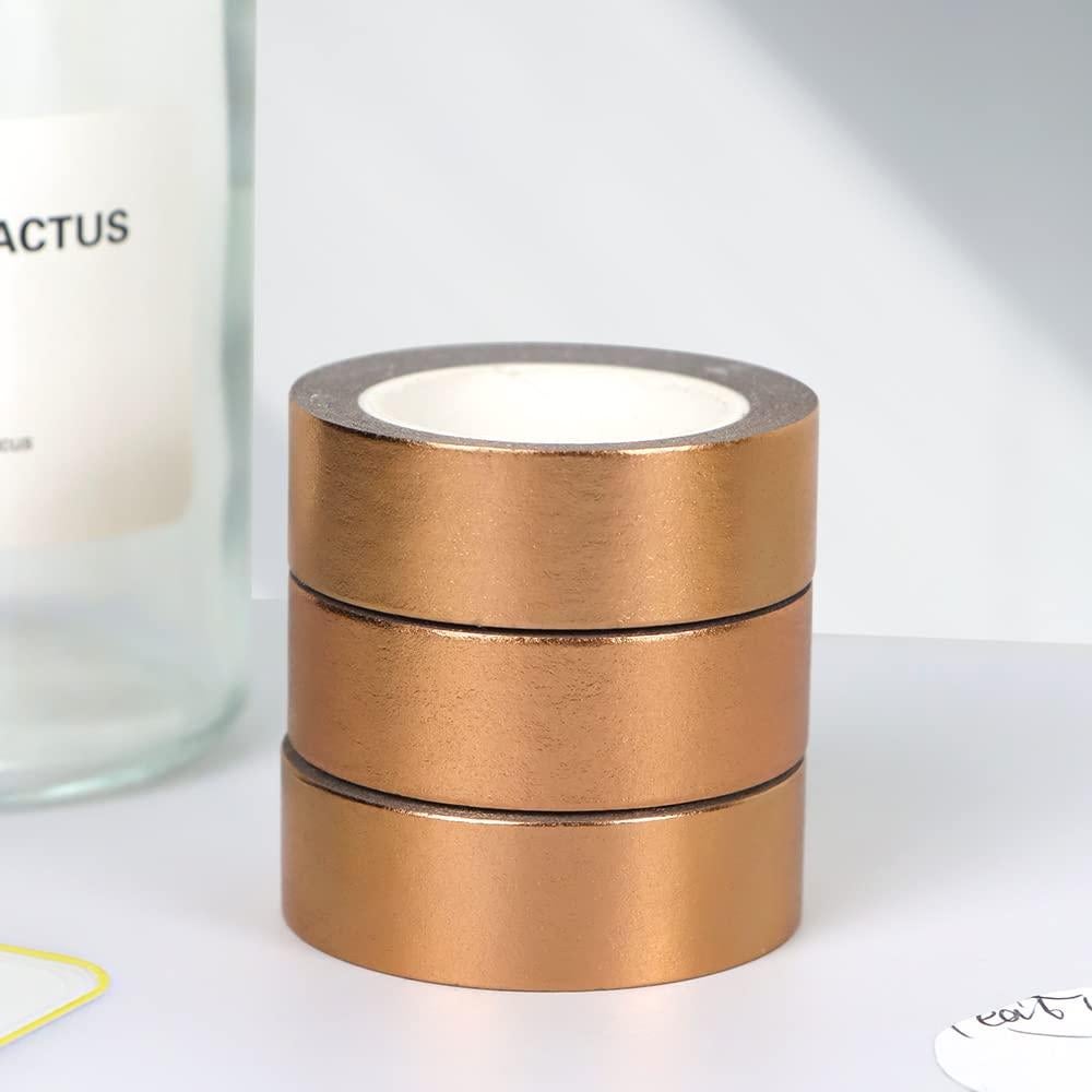 Cinta Washi de Foil de Bronce NatSumeBasics 2pcs 15mm x 10m
