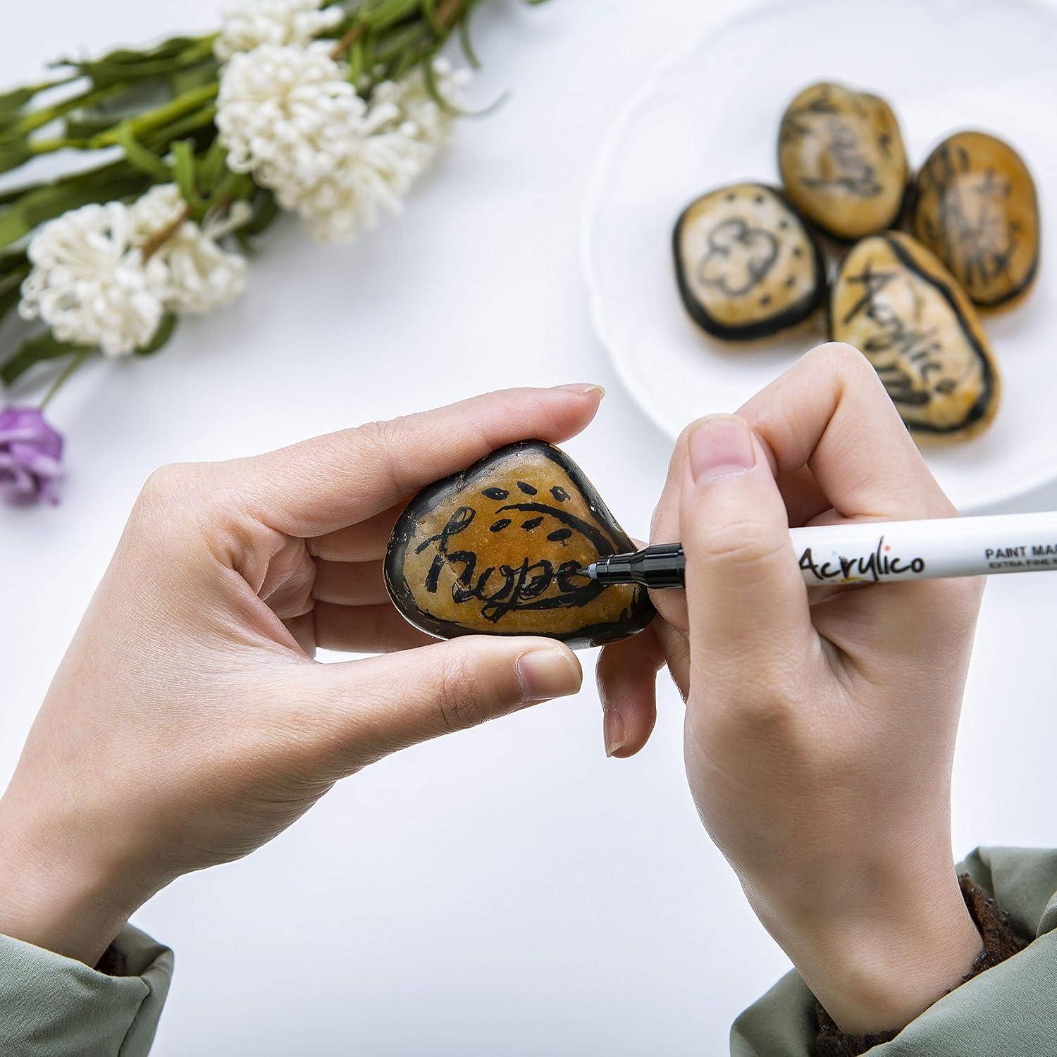 Juego de 12 Marcadores Acrílicos para Tela y Cerámica - Acrylico