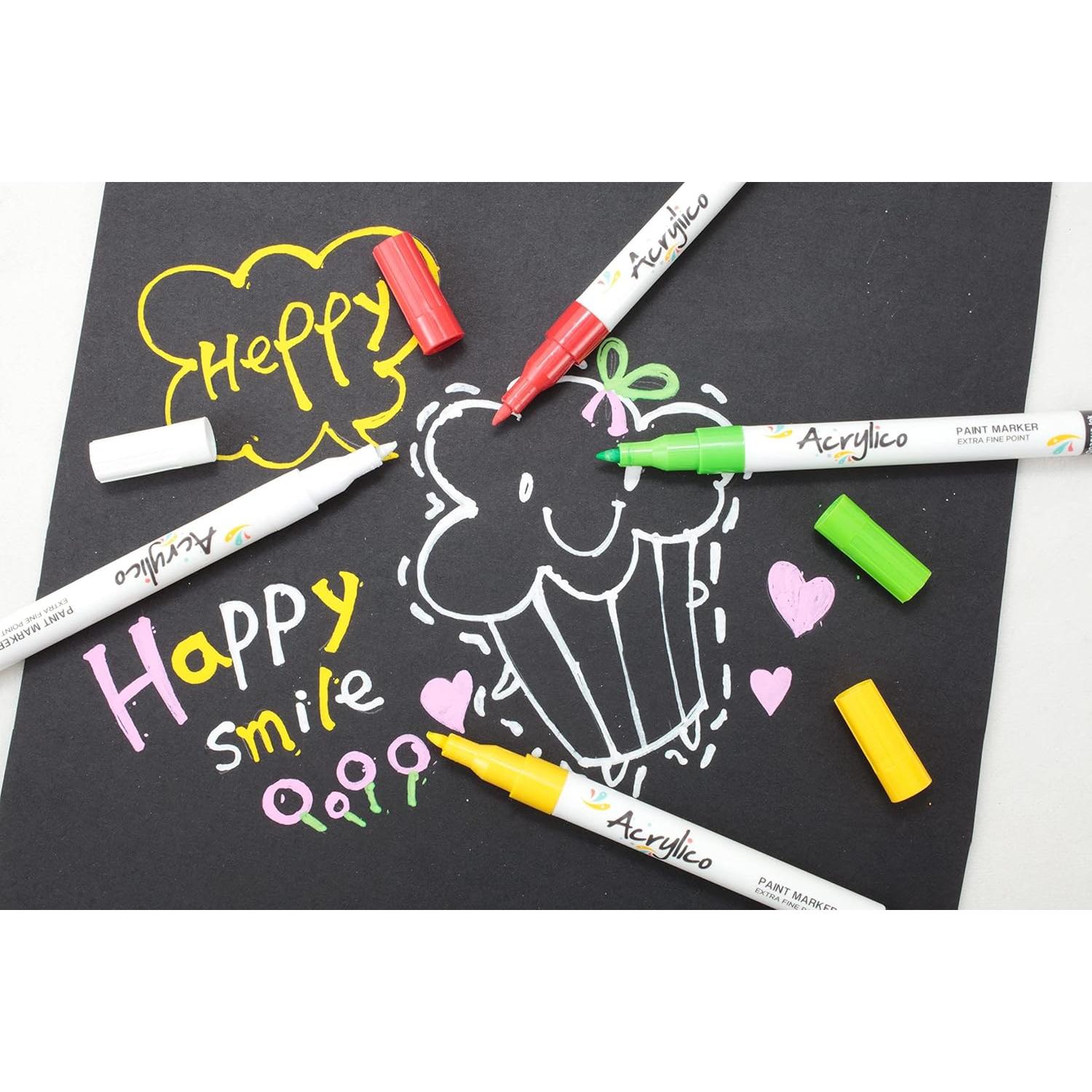 Juego de 12 Marcadores Acrílicos para Tela y Cerámica - Acrylico